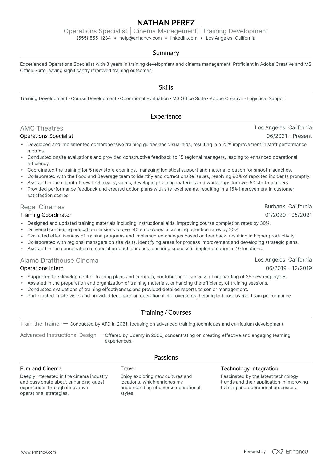 Change Management Training Specialist resume example