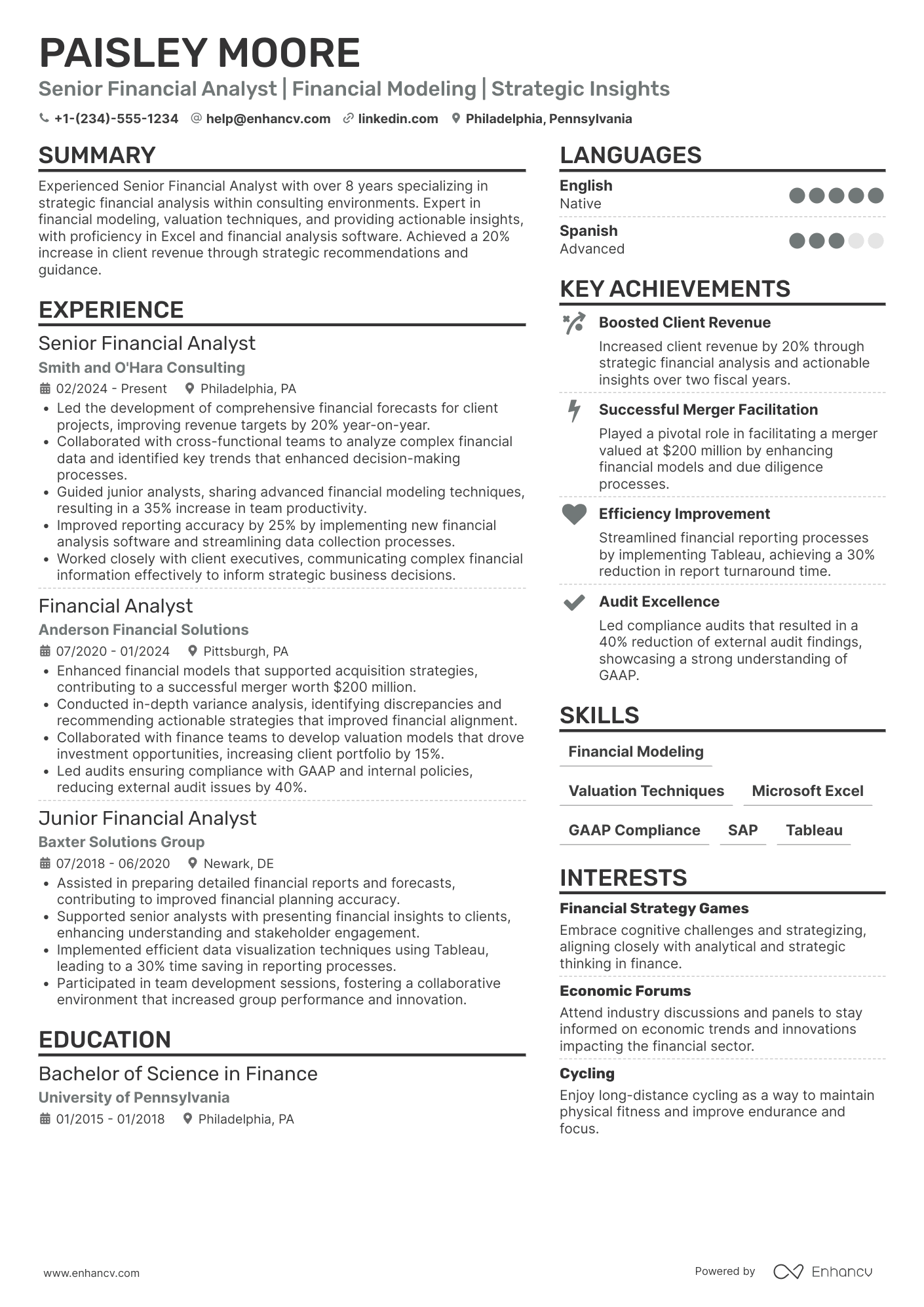 Deloitte resume example