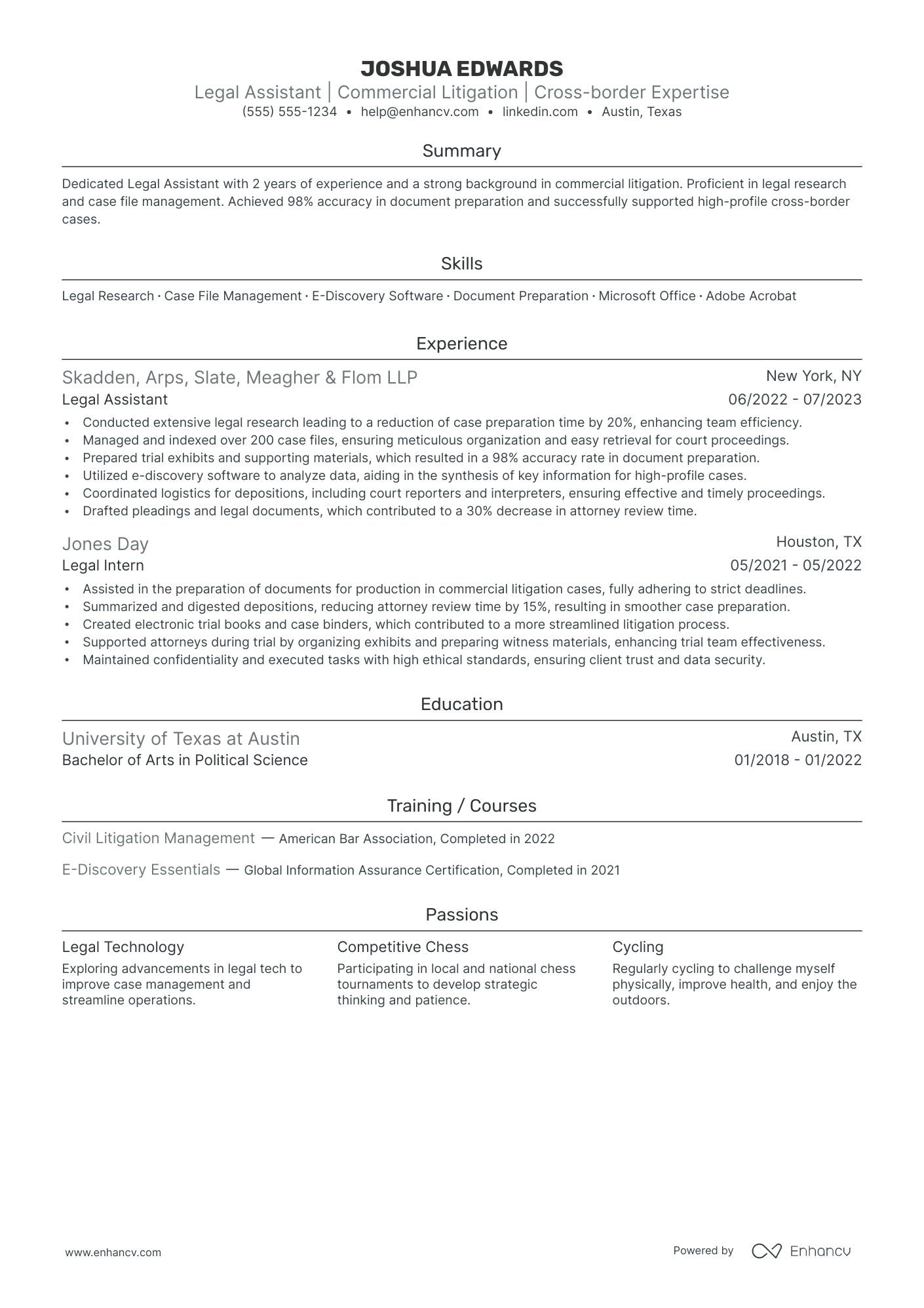 Litigation Legal Assistant Resume Example Resume Example