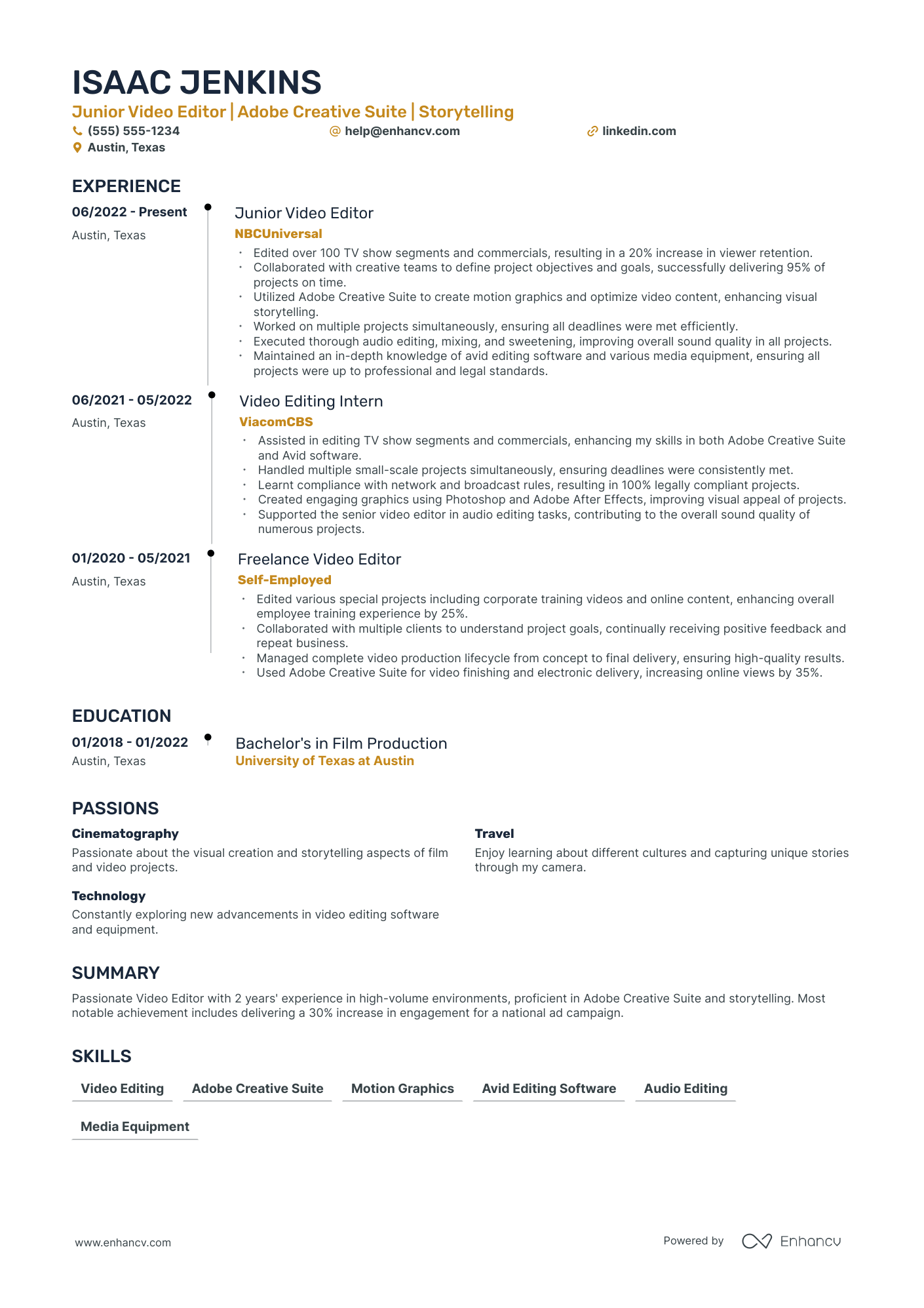 Video Editor Resume Example Resume Example