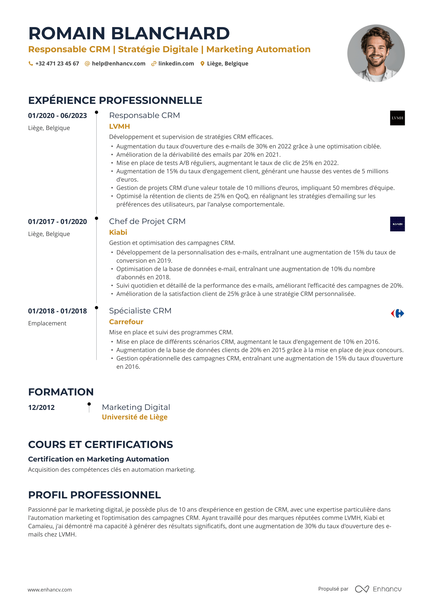 Chronologique avec logos — Modèles de CV gratuits