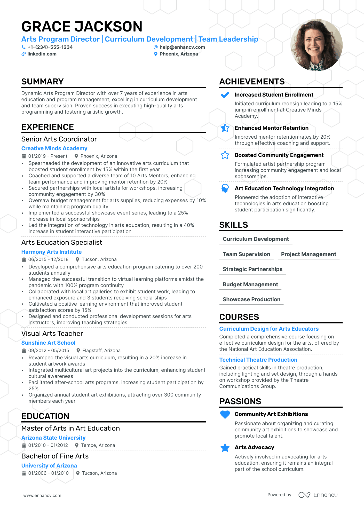 Artistic Director resume example