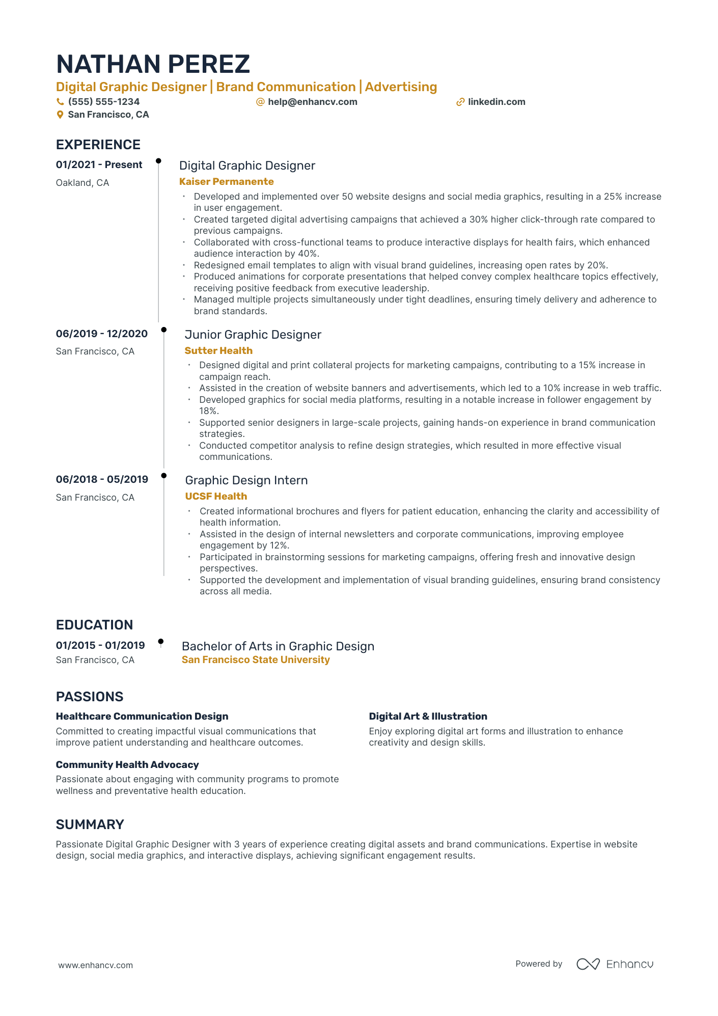 Digital Graphic Designer resume example