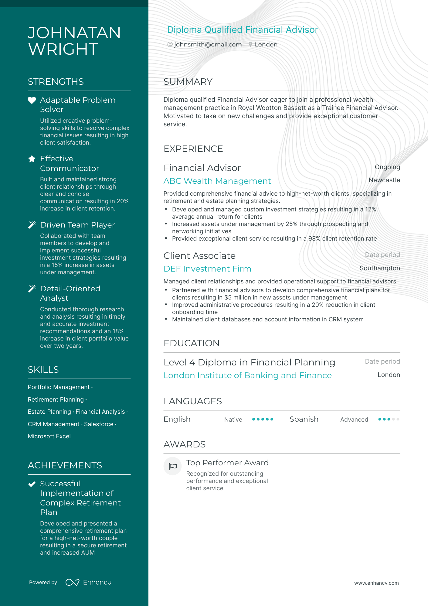 3 Financial Advisor CV Examples for 2023