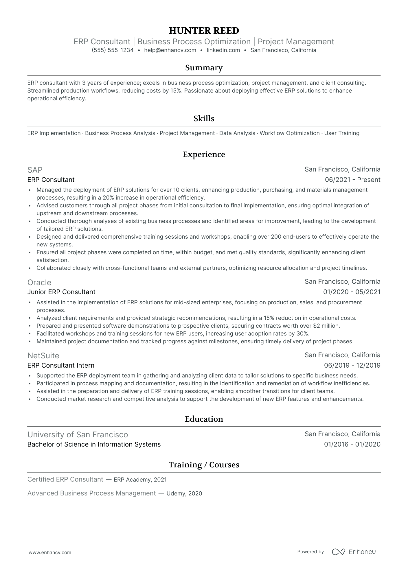 Logistics Consultant resume example