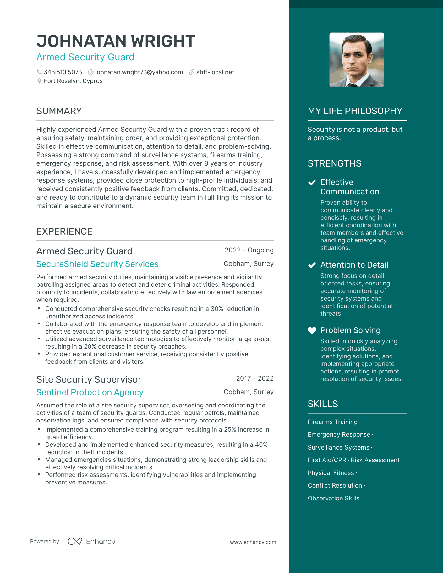 Guard Resume