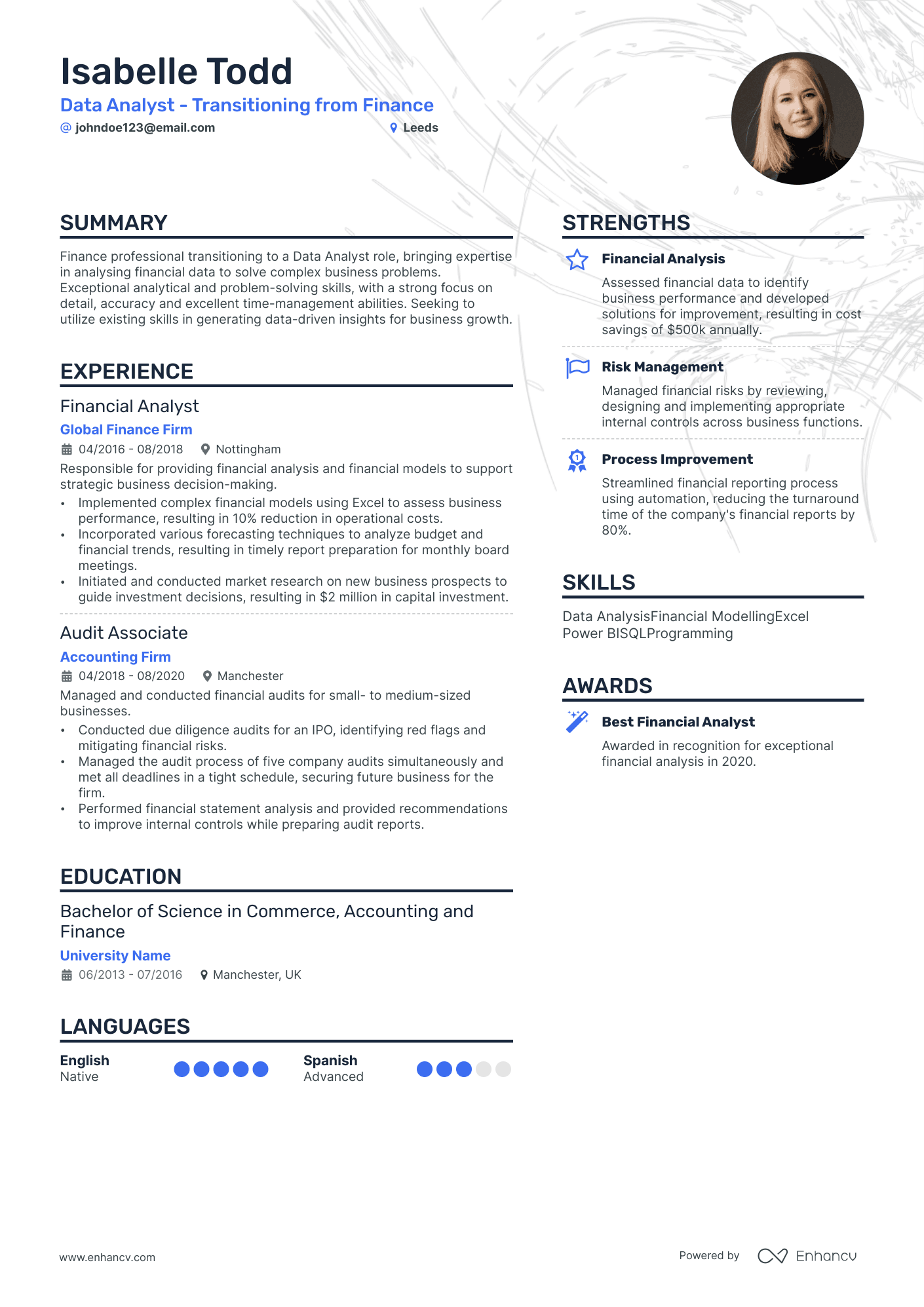 3 data analyst cv examples for 2024