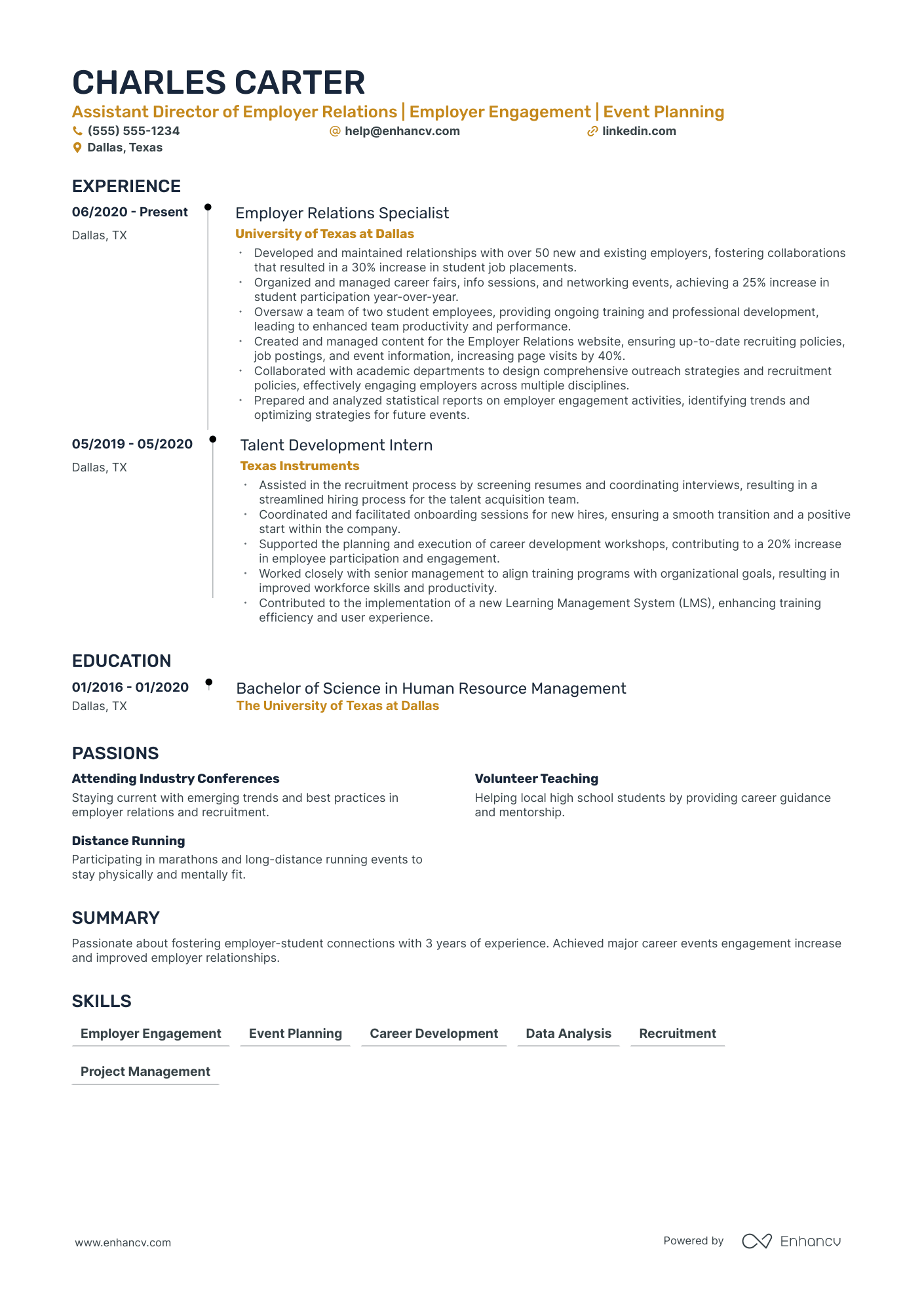 Assistant HR Director resume example