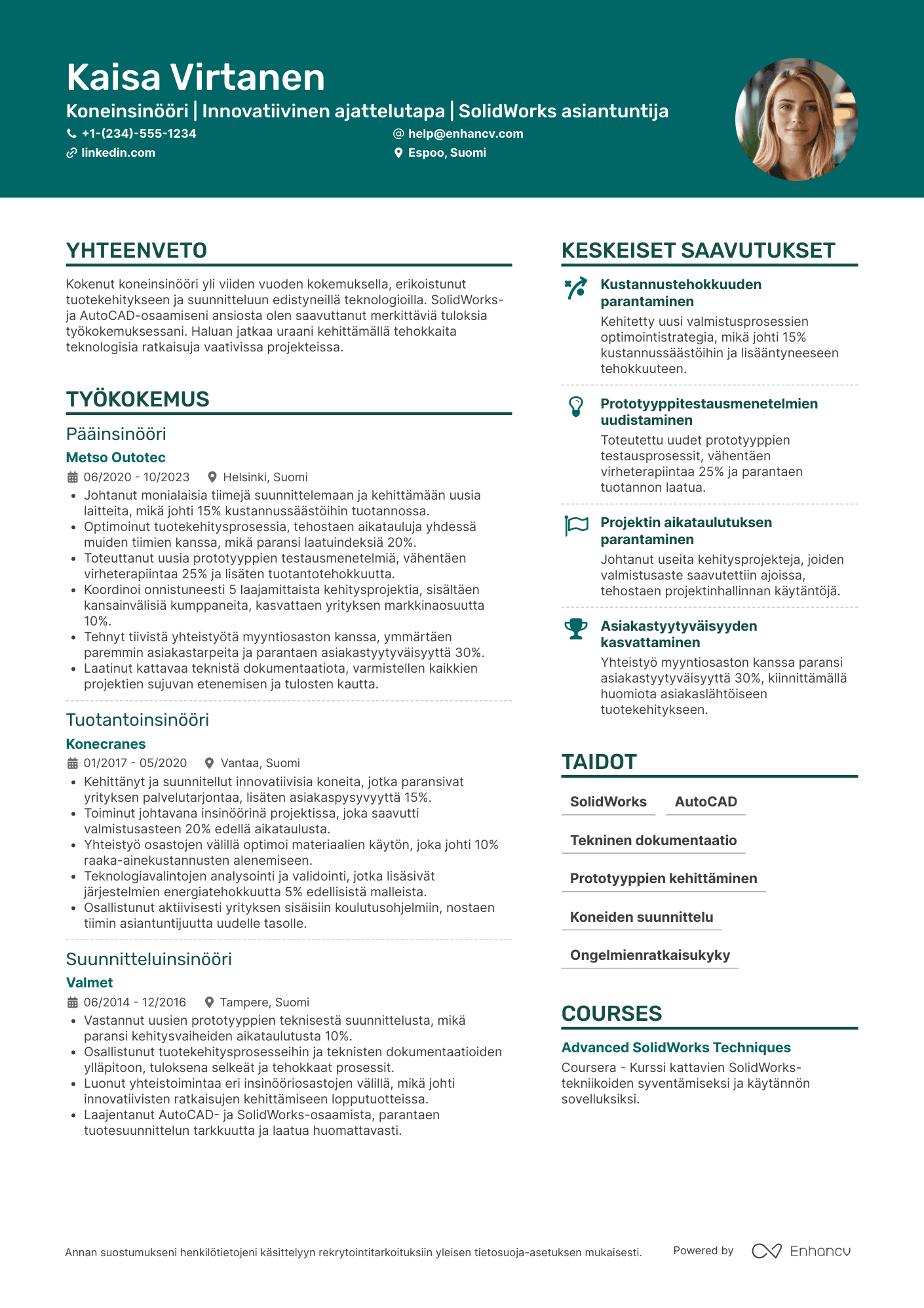 Koneinsinööri CV