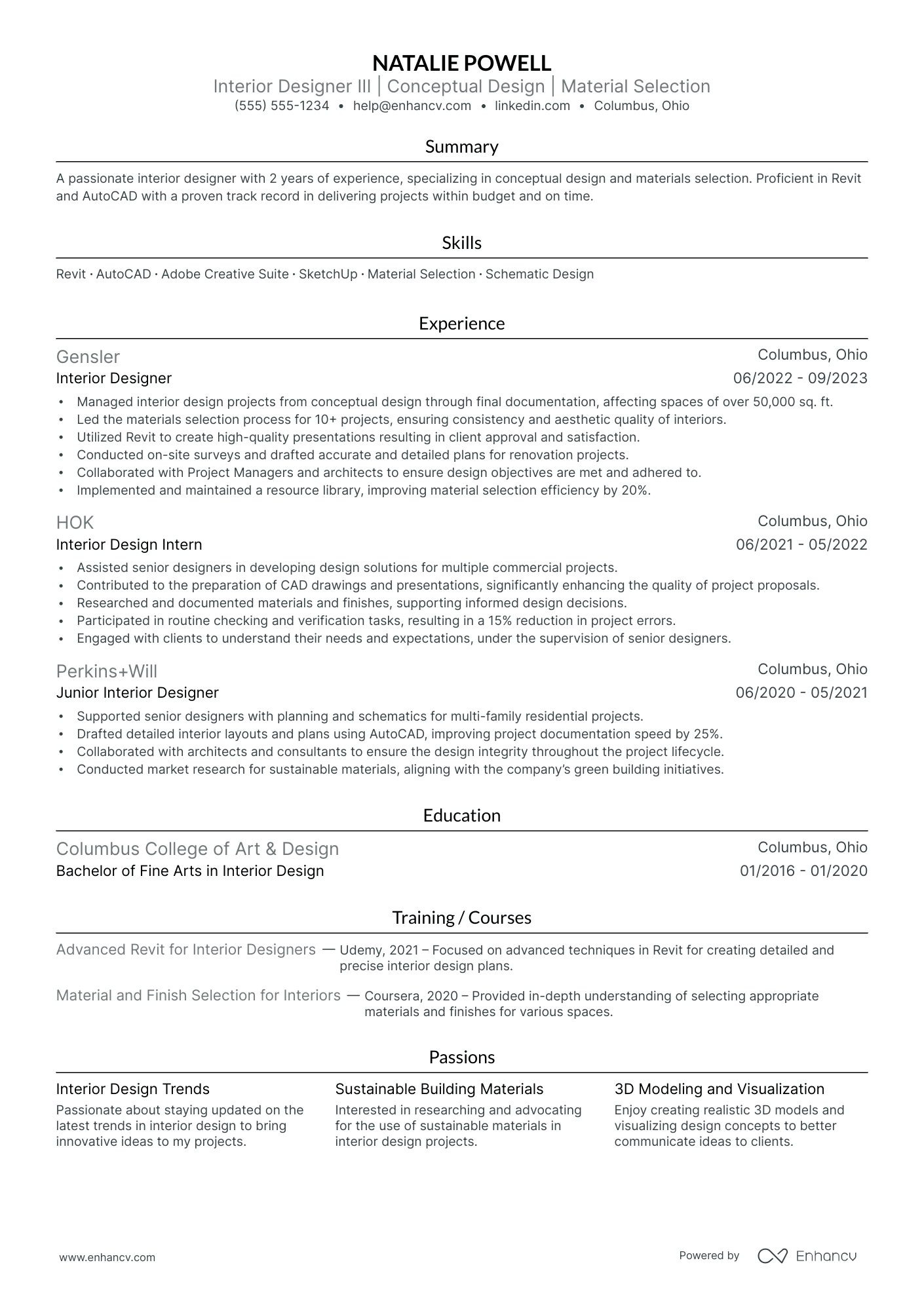 Interior Design Partner resume example