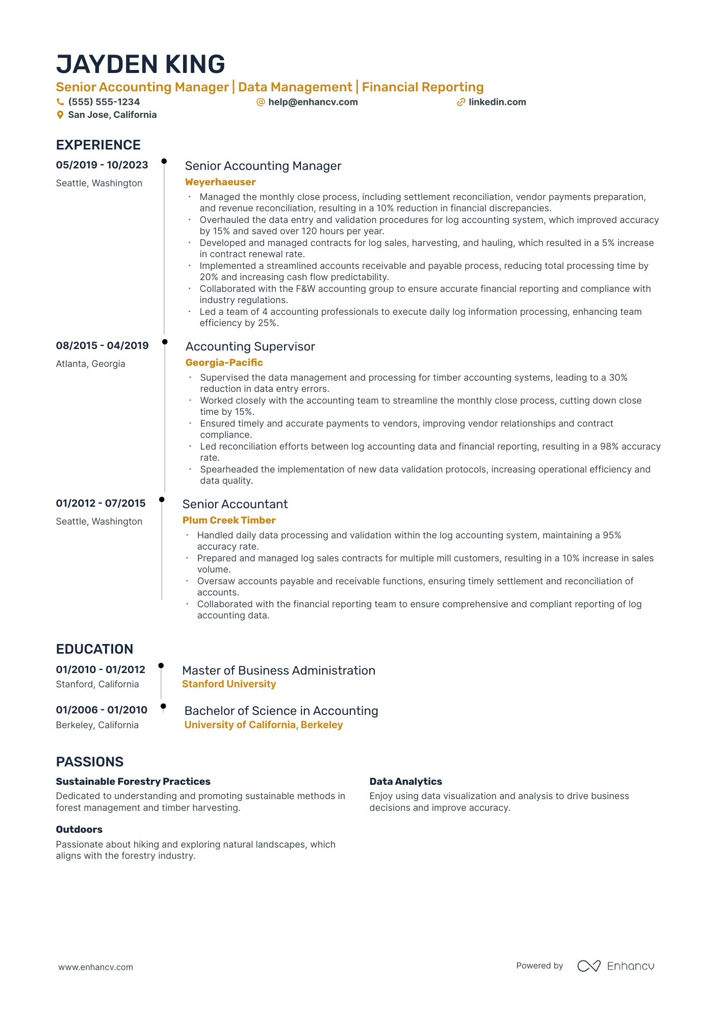 Junior Revenue Accountant resume example