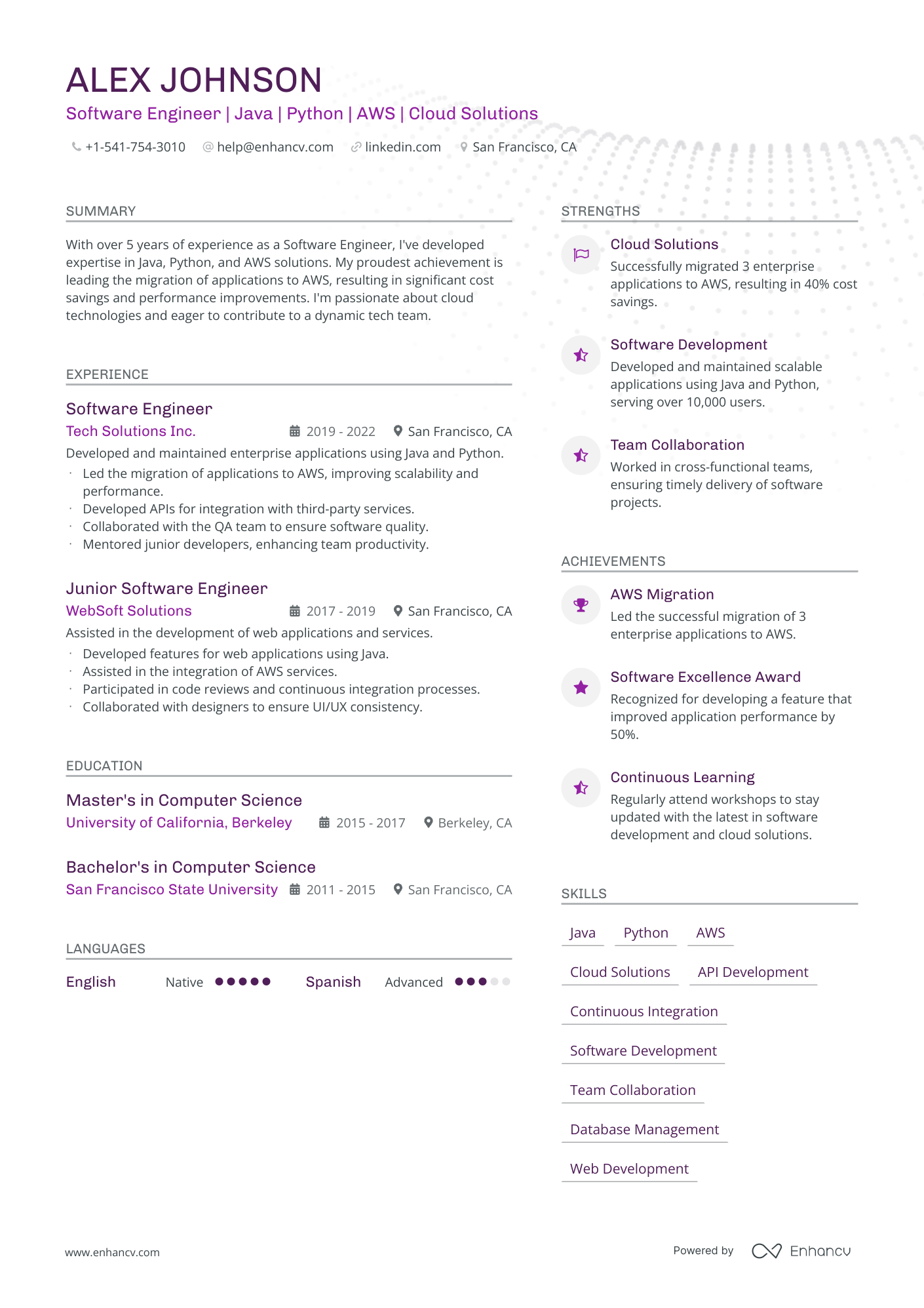 AWS resume example