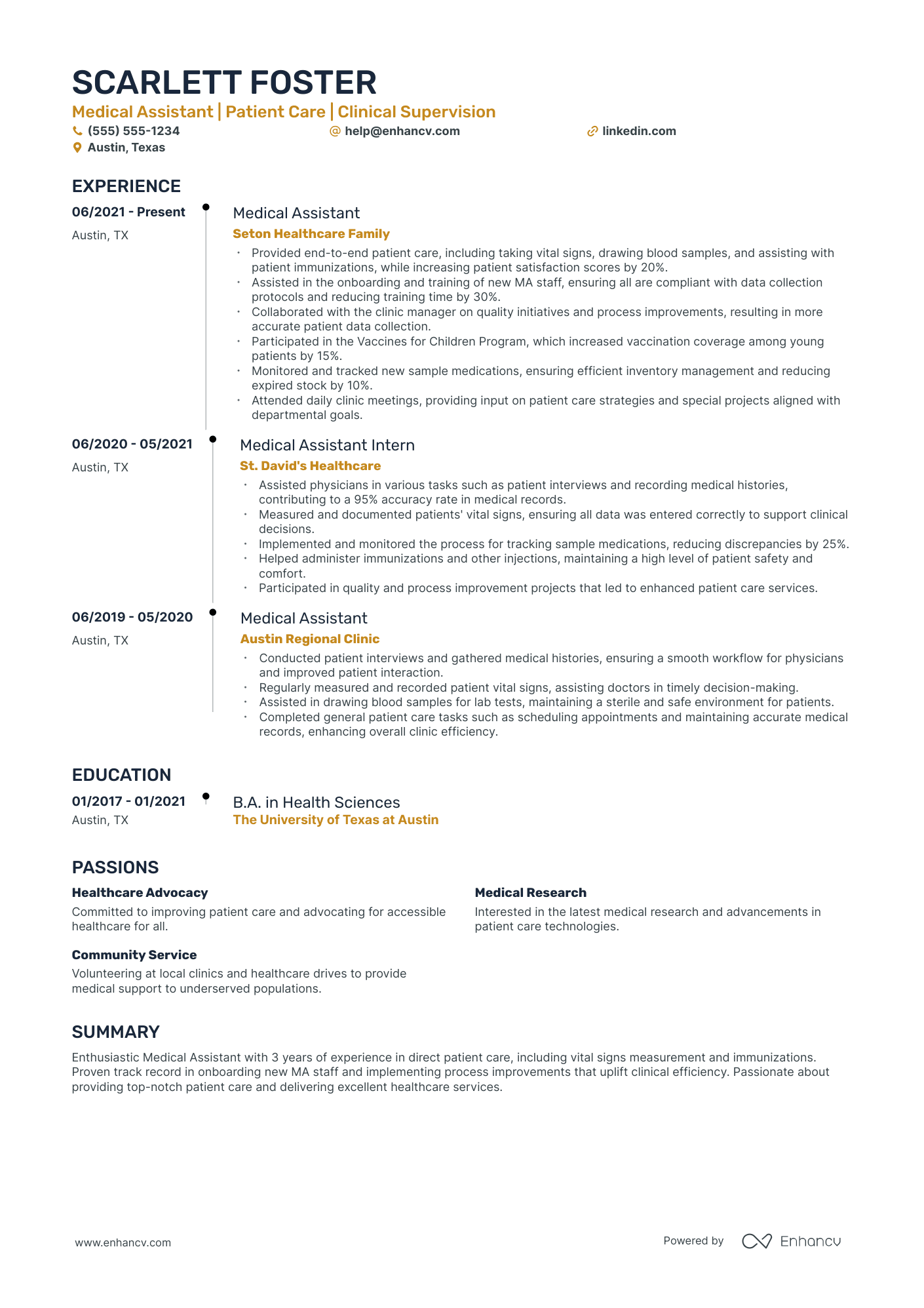 Lead Medical Assistant resume example