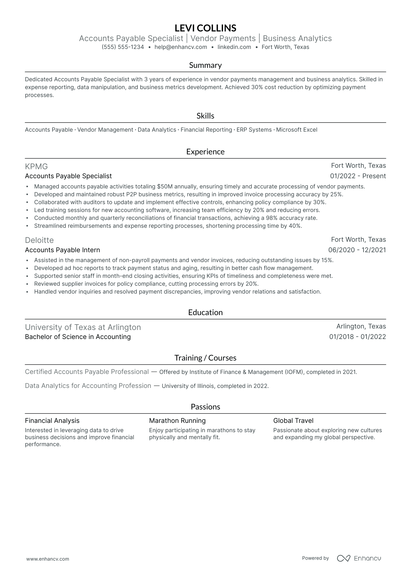 Accountant resume example