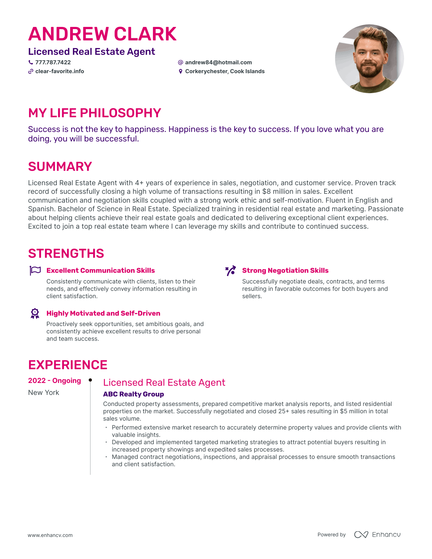 Creative Licensed Real Estate Agent Resume Example