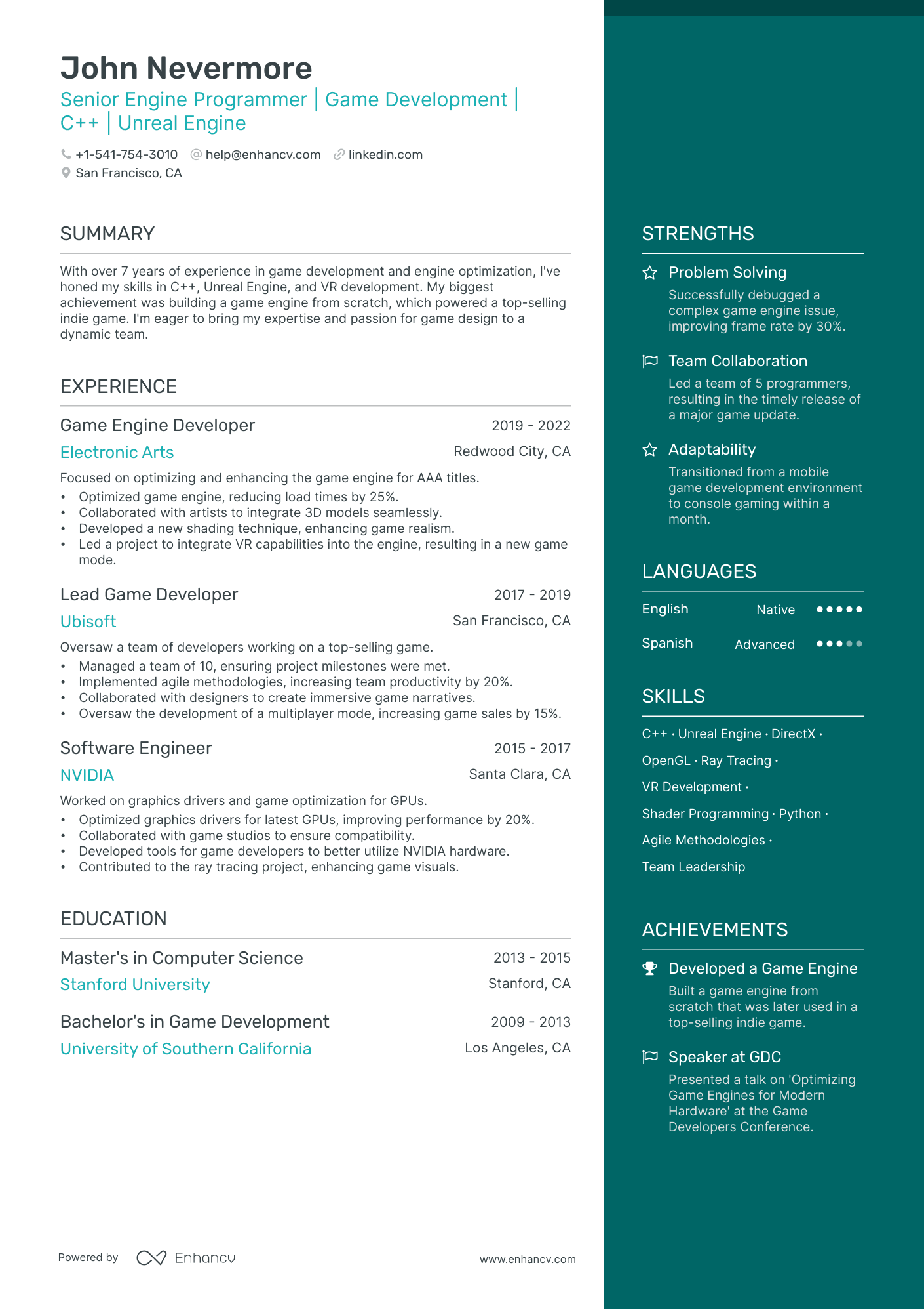 Programmer resume example
