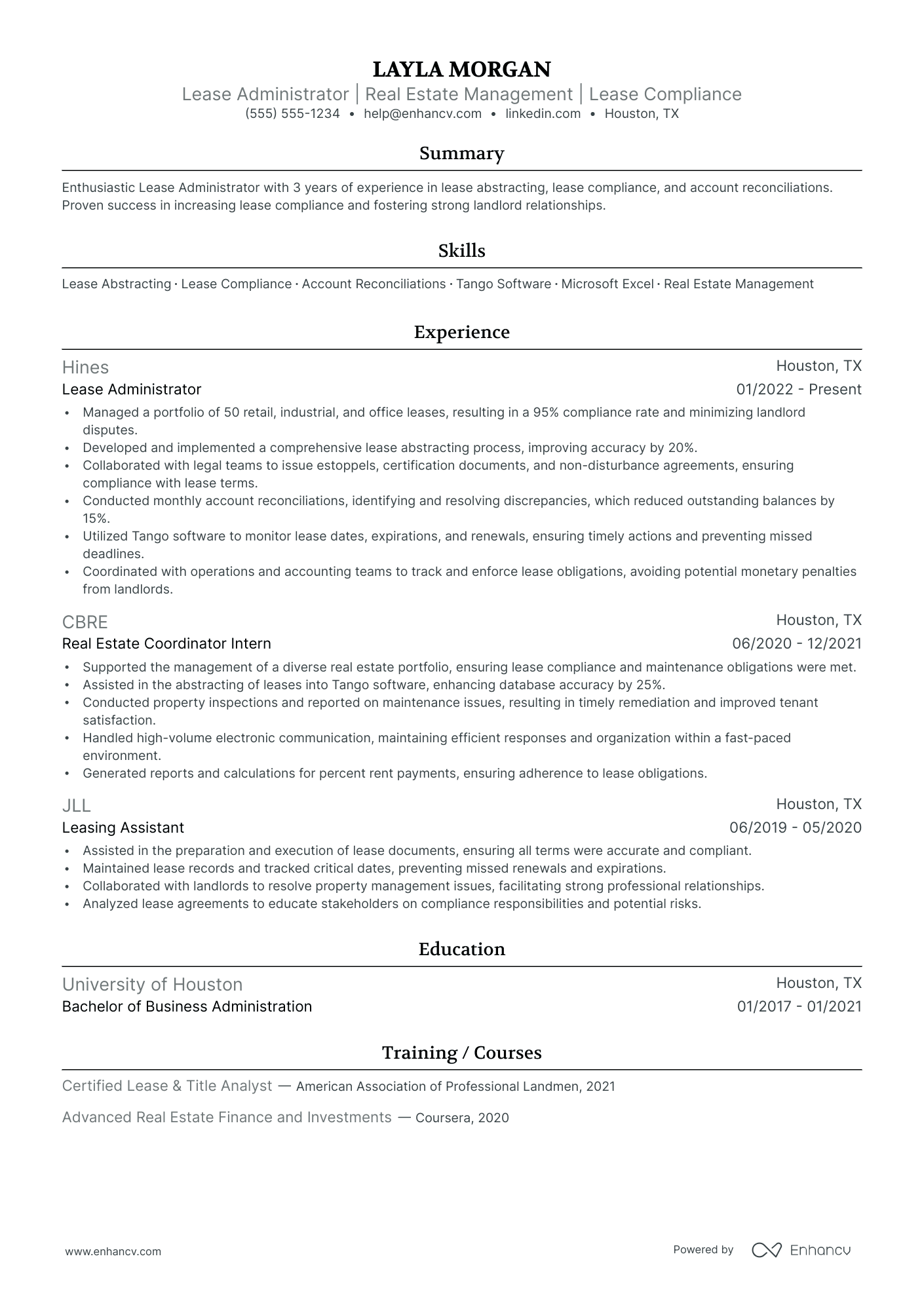 Industrial Property Manager resume example