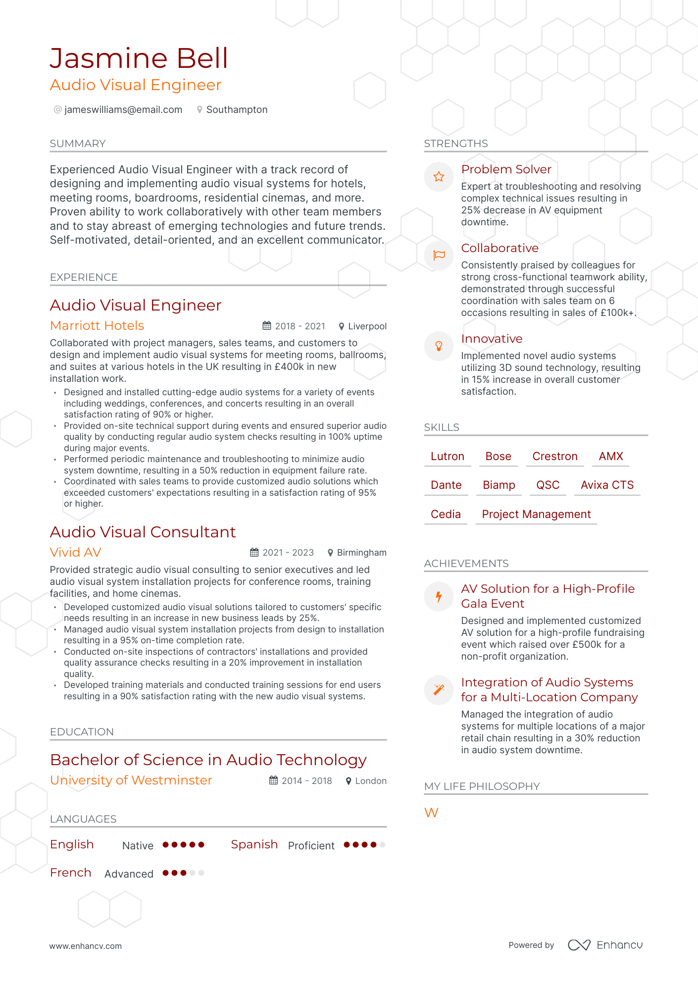 3 Audio Engineer CV Examples for 2023