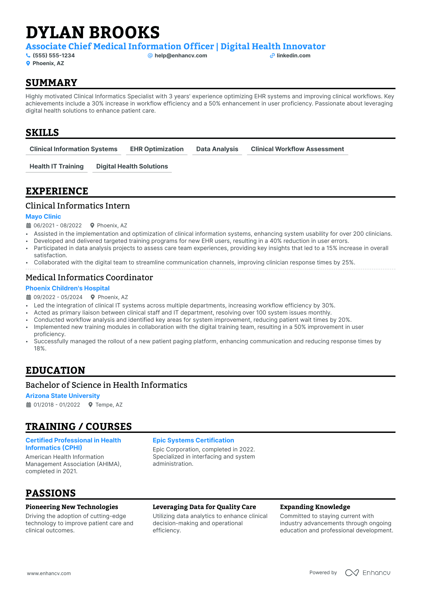 Associate Chief Information Officer resume example