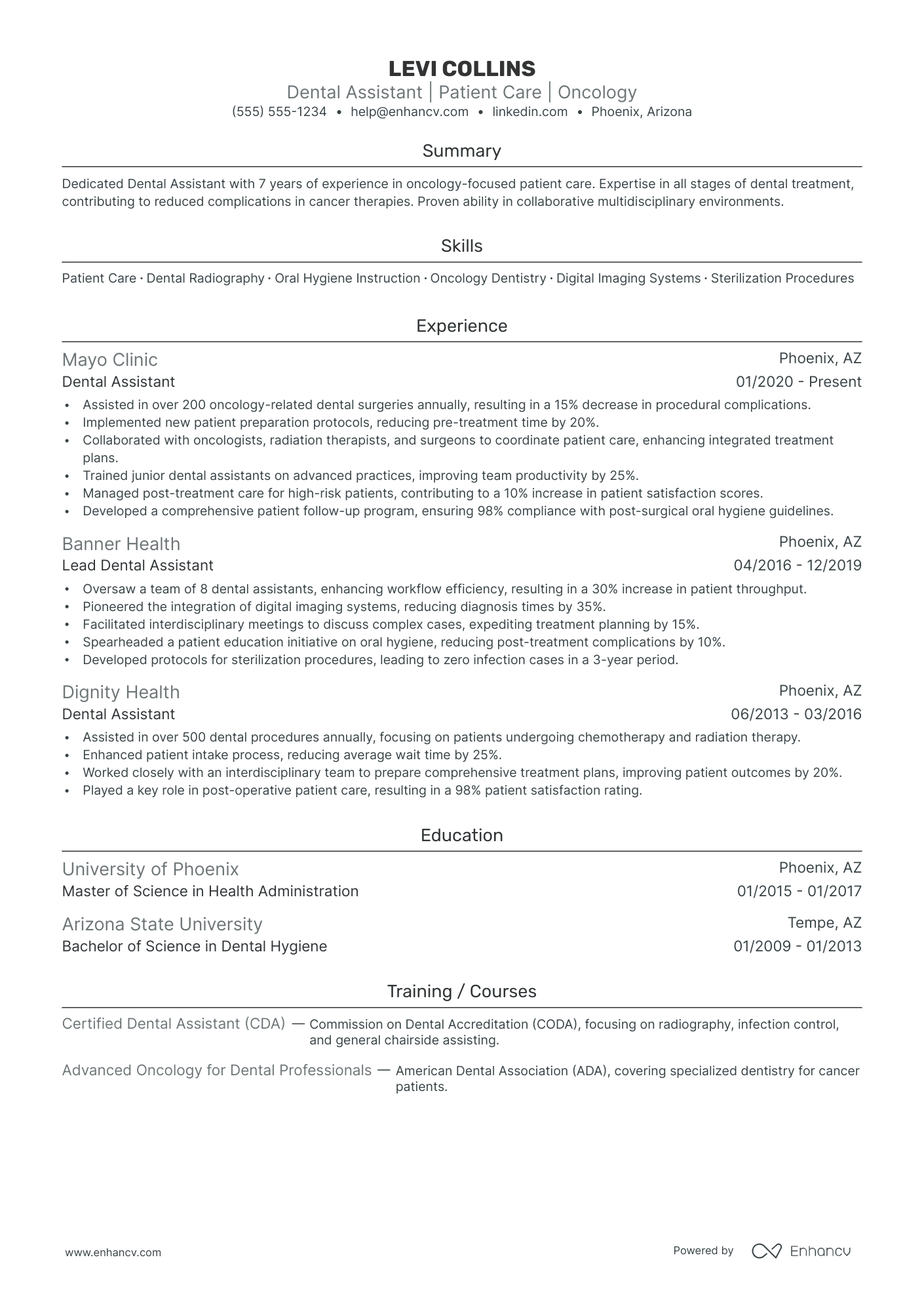 Junior Dental Assistant resume example