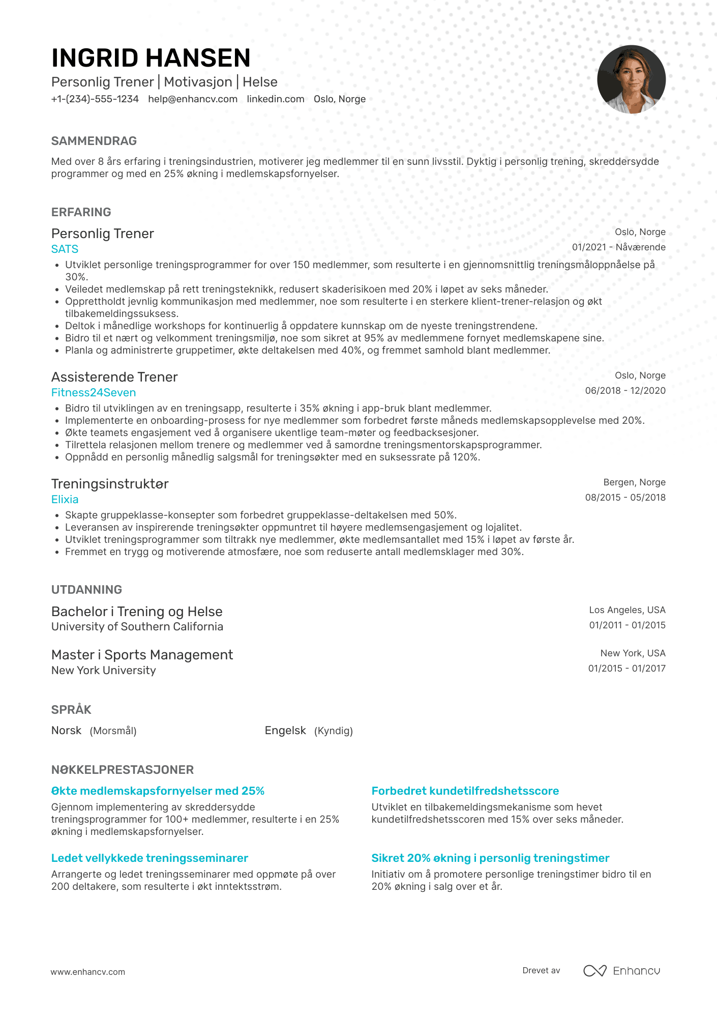 Personlig trener CV