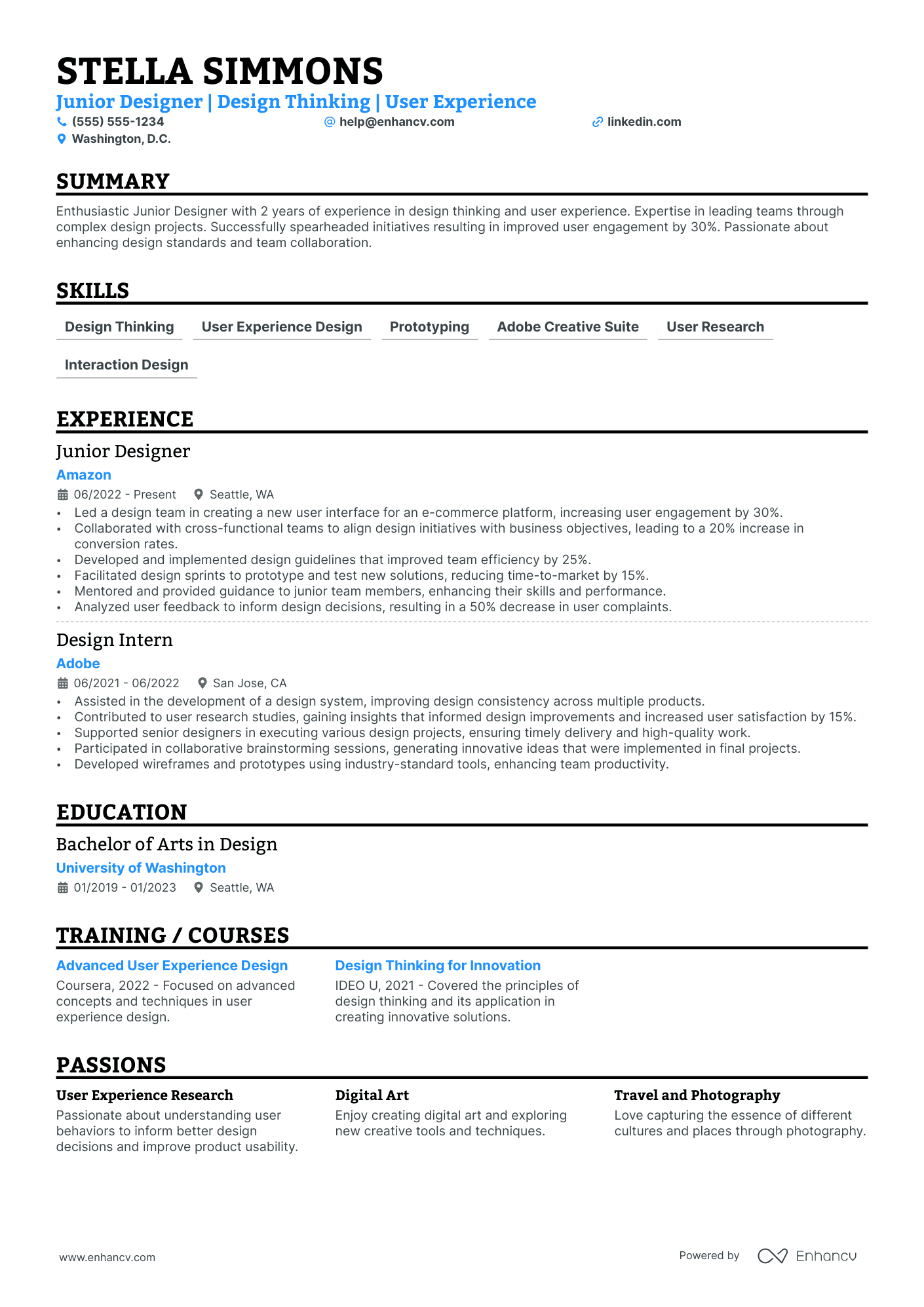 Digital Product Designer resume example