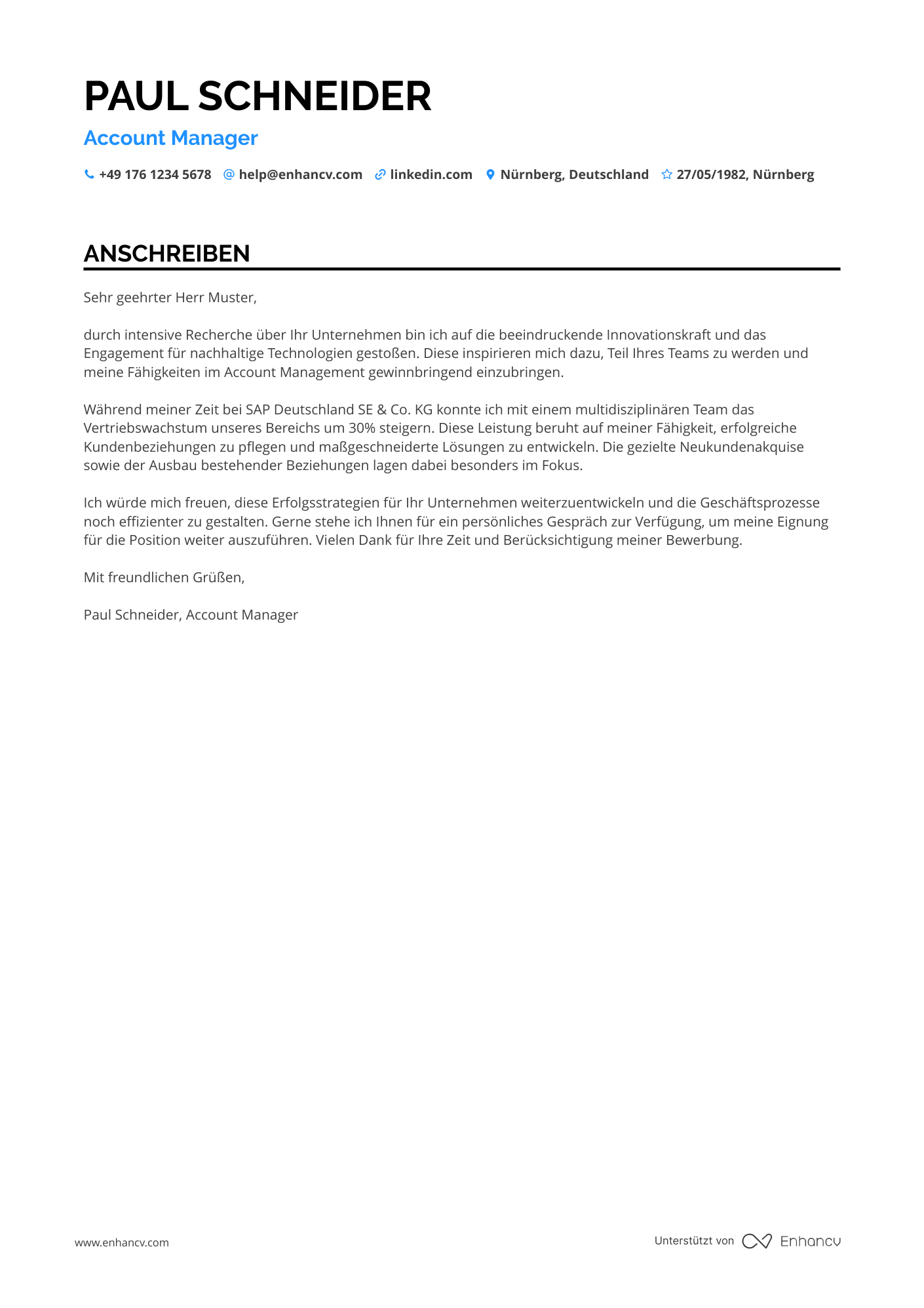 Account manager Anschreiben