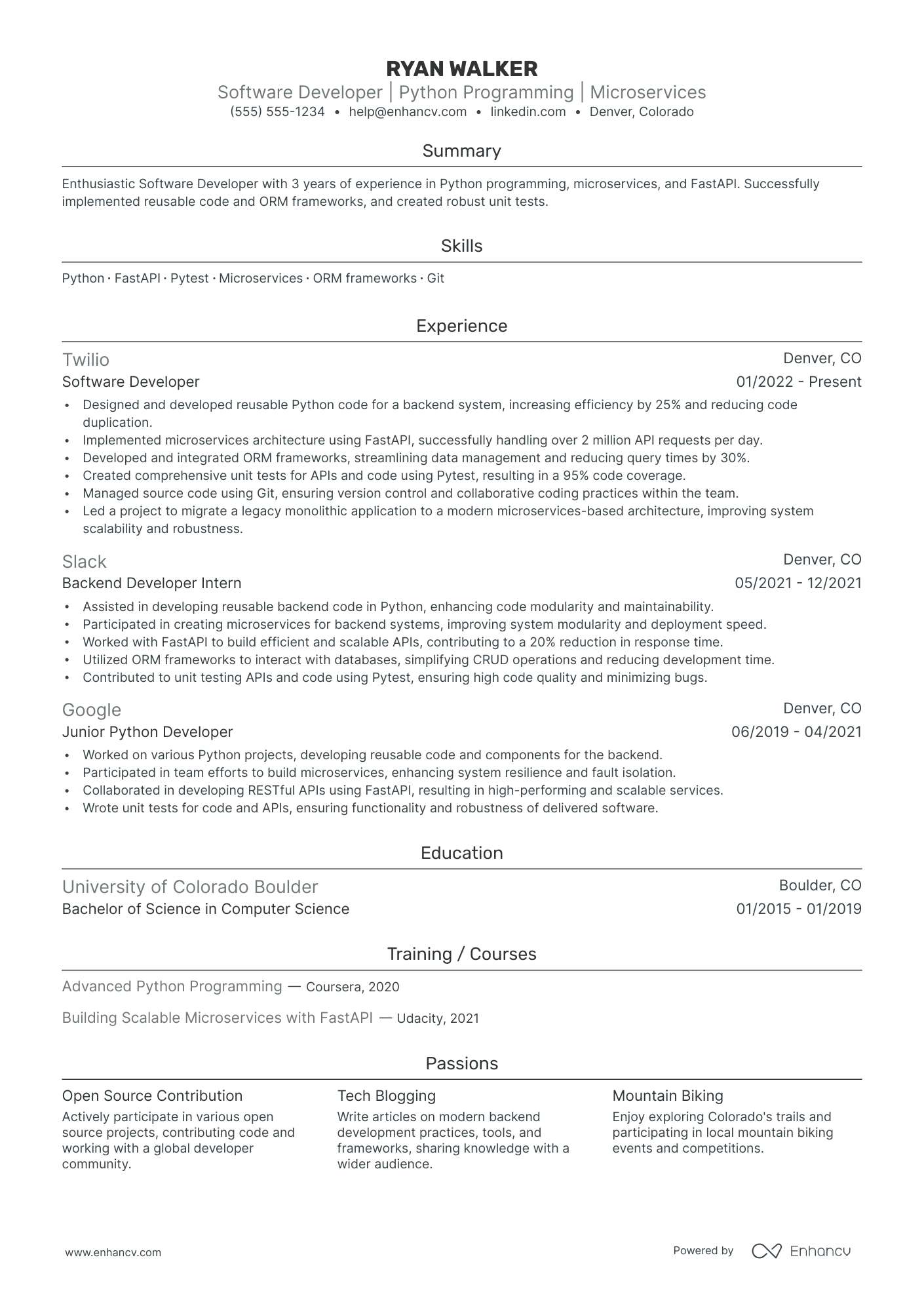 Associate Backend Developer resume example