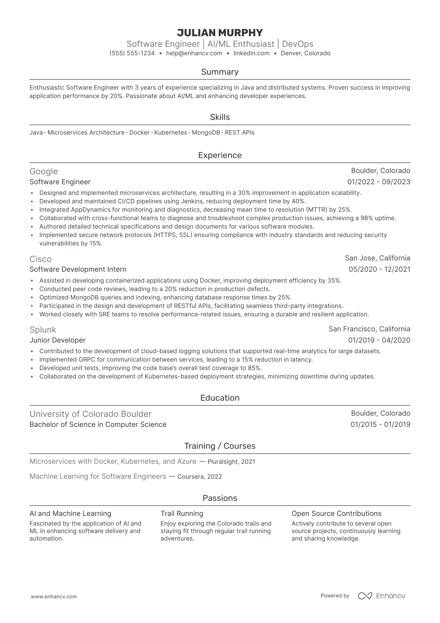 Backend Developer resume example