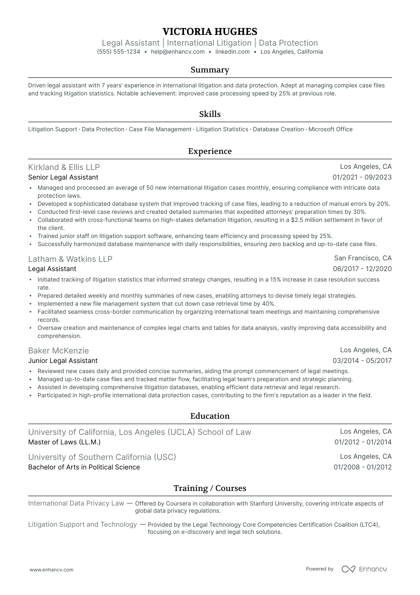 Junior Legal Assistant Resume Example Resume Example