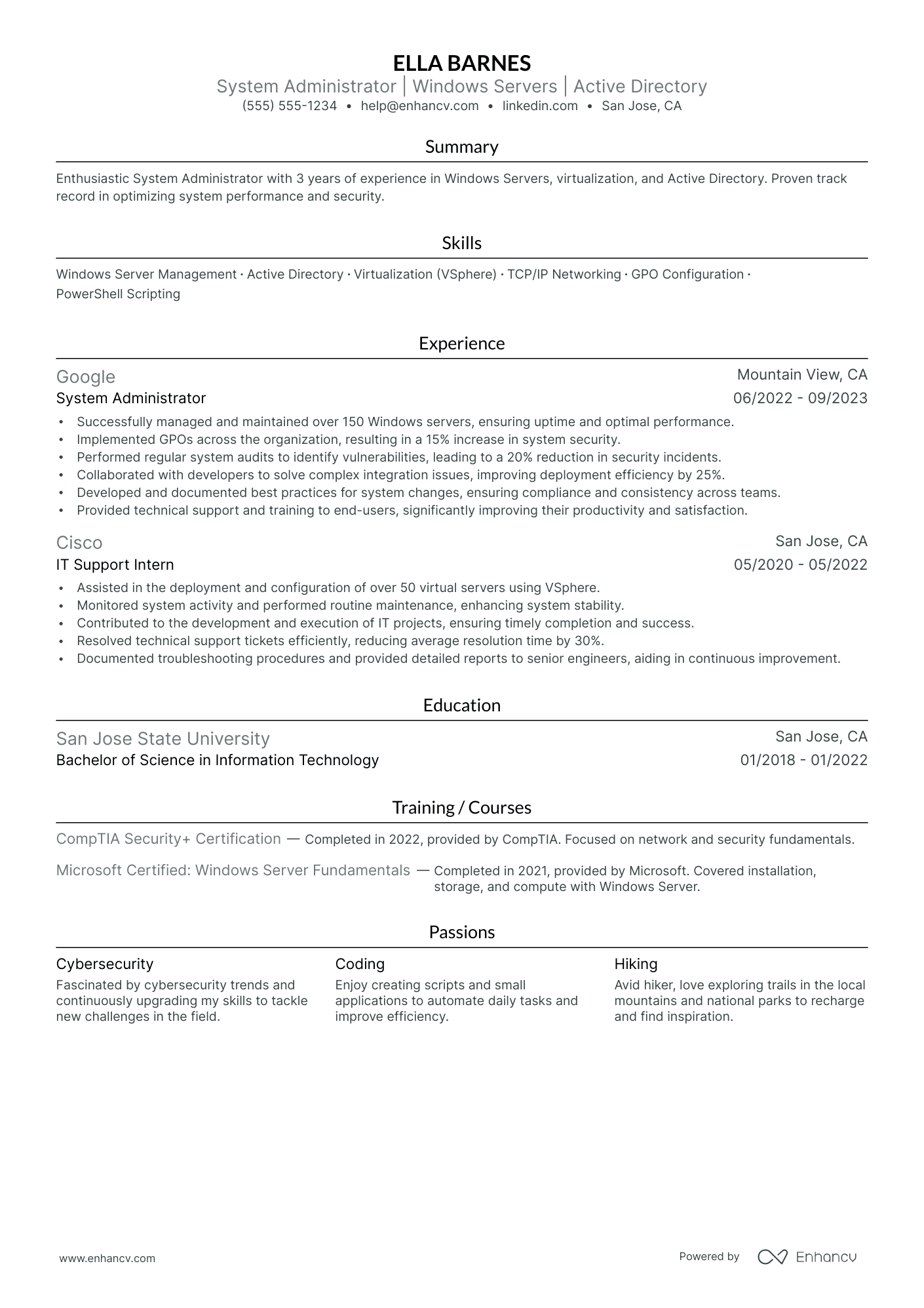 Windows System Administrator Resume Example Resume Example