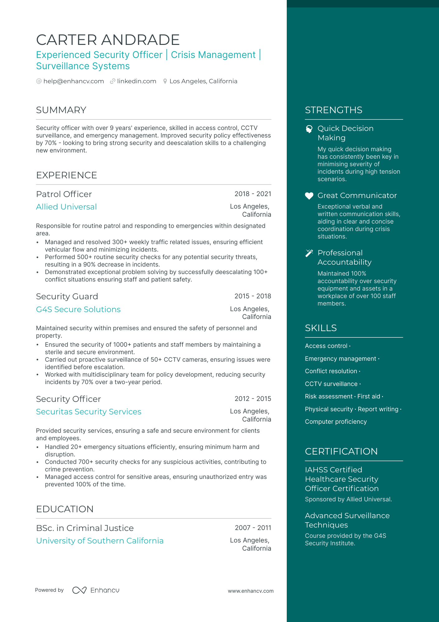 public safety officer resume example