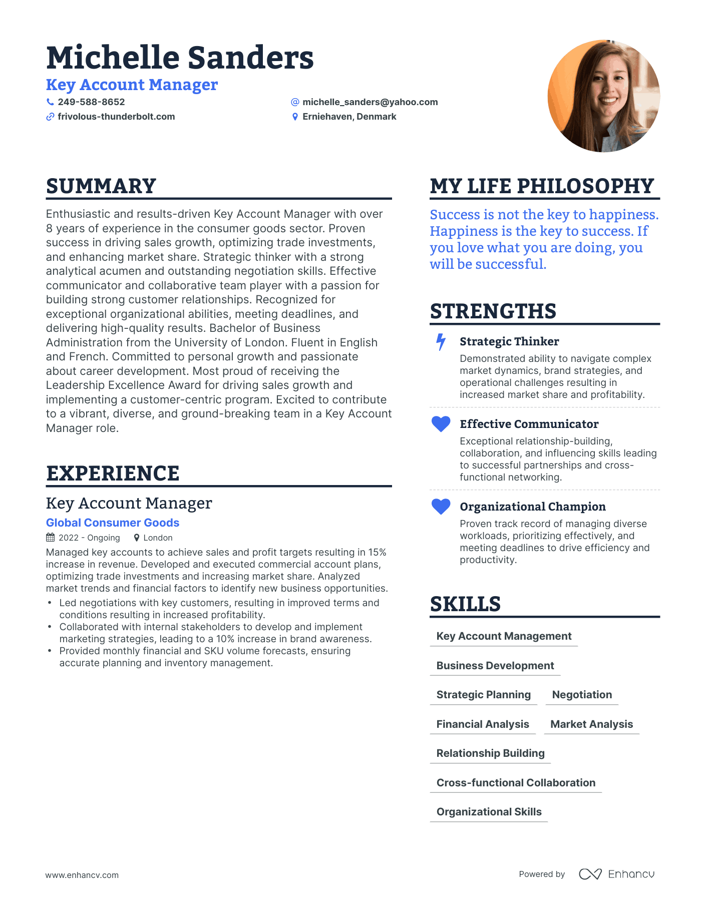 Key Account Manager resume example