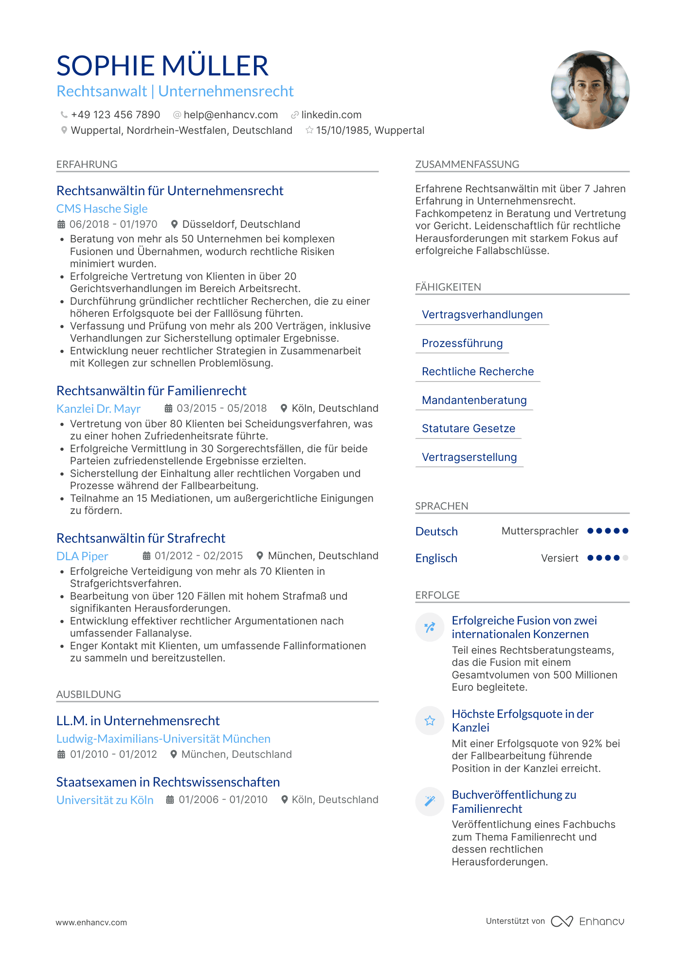 Rechtsanwalt CV
