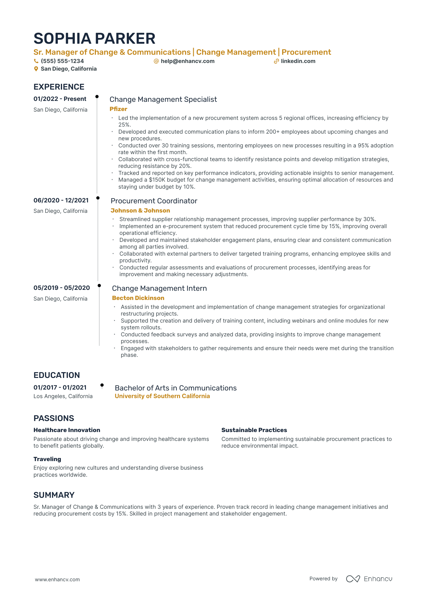 Senior Purchasing Manager resume example