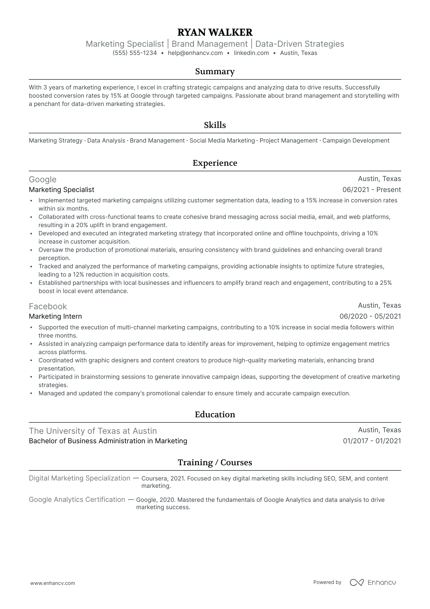 Senior Brand Manager resume example