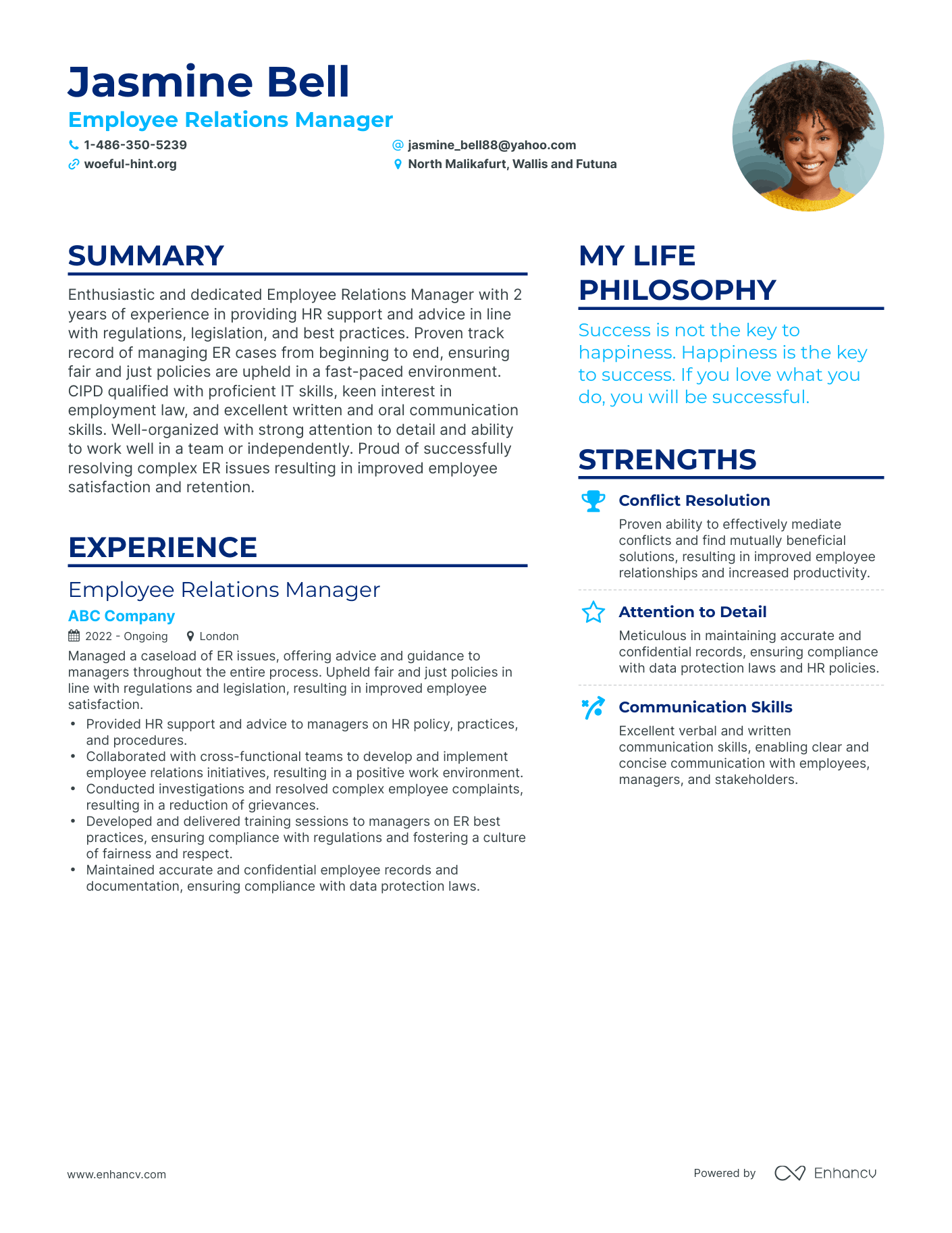 Employee Relations Manager Description