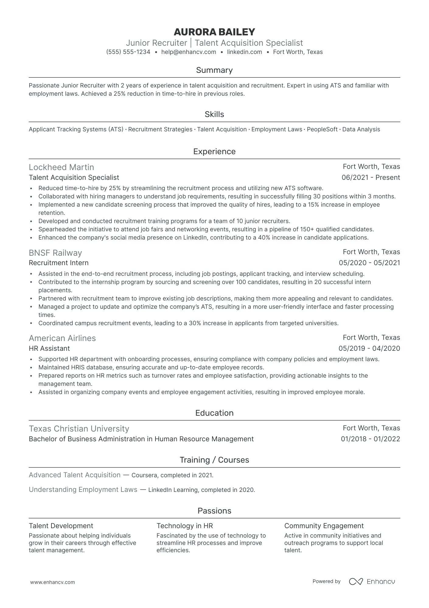 Acquisition Manager resume example