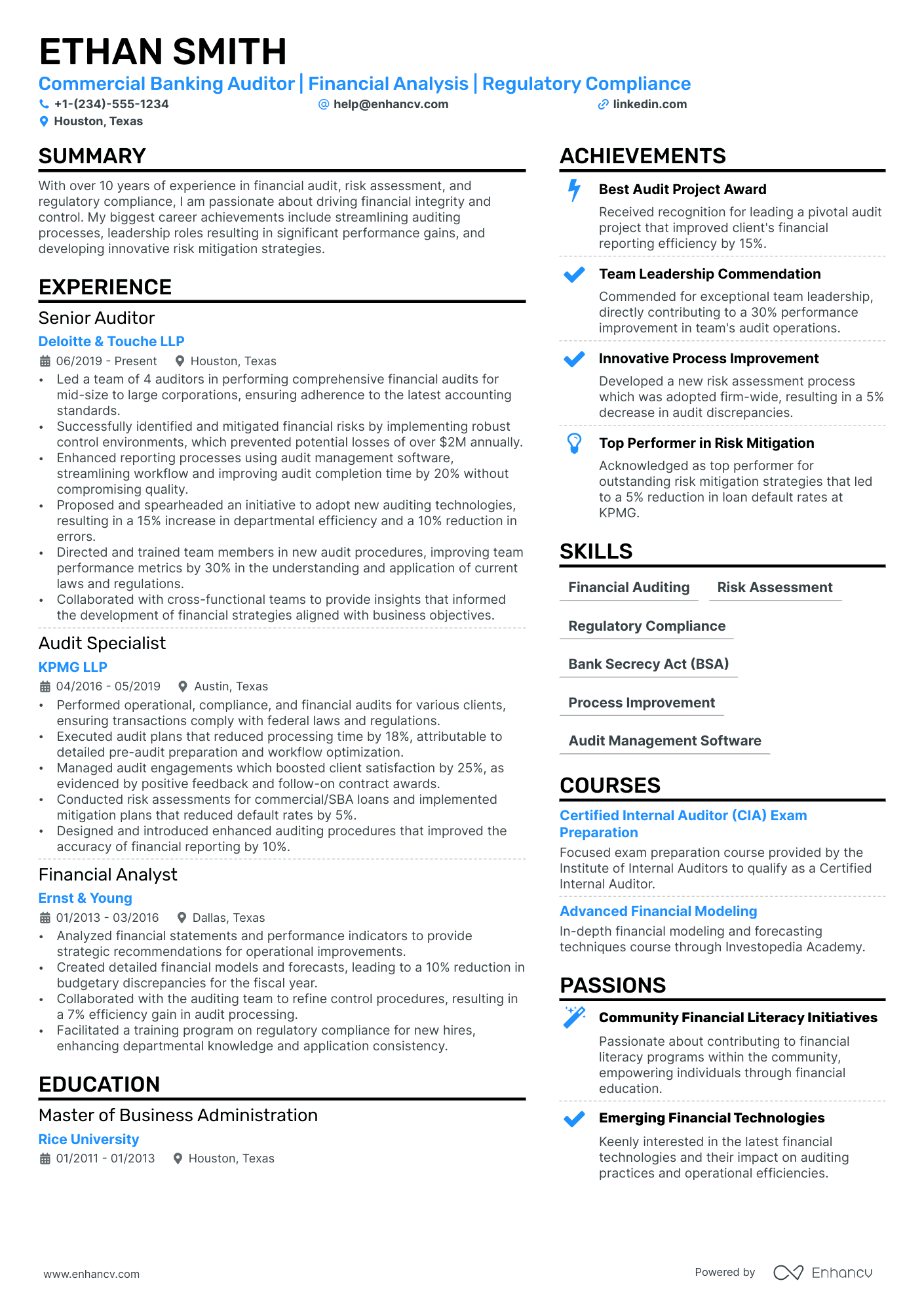 Commercial Banking resume example
