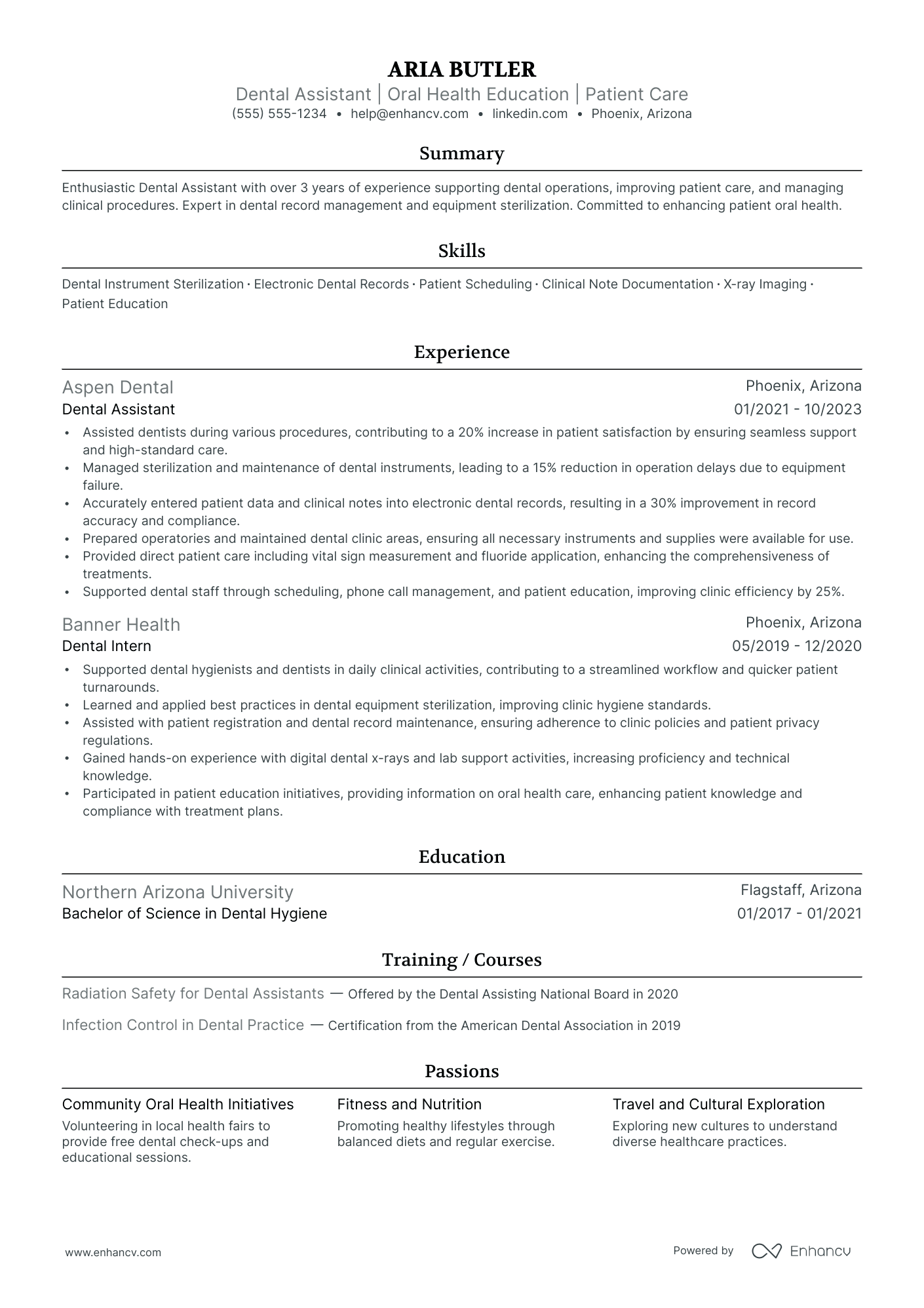 Bilingual Dental Assistant resume example