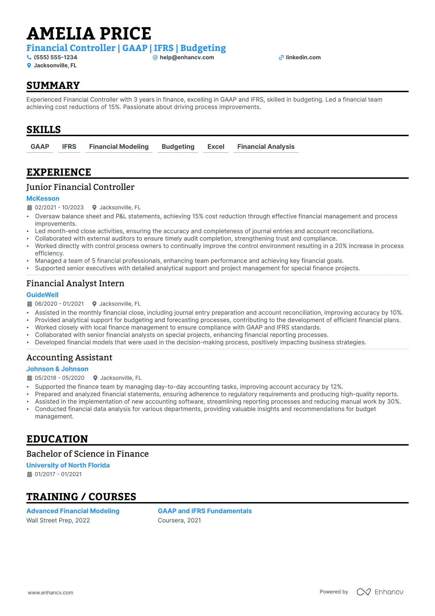 Financial Controller Resume Example Resume Example