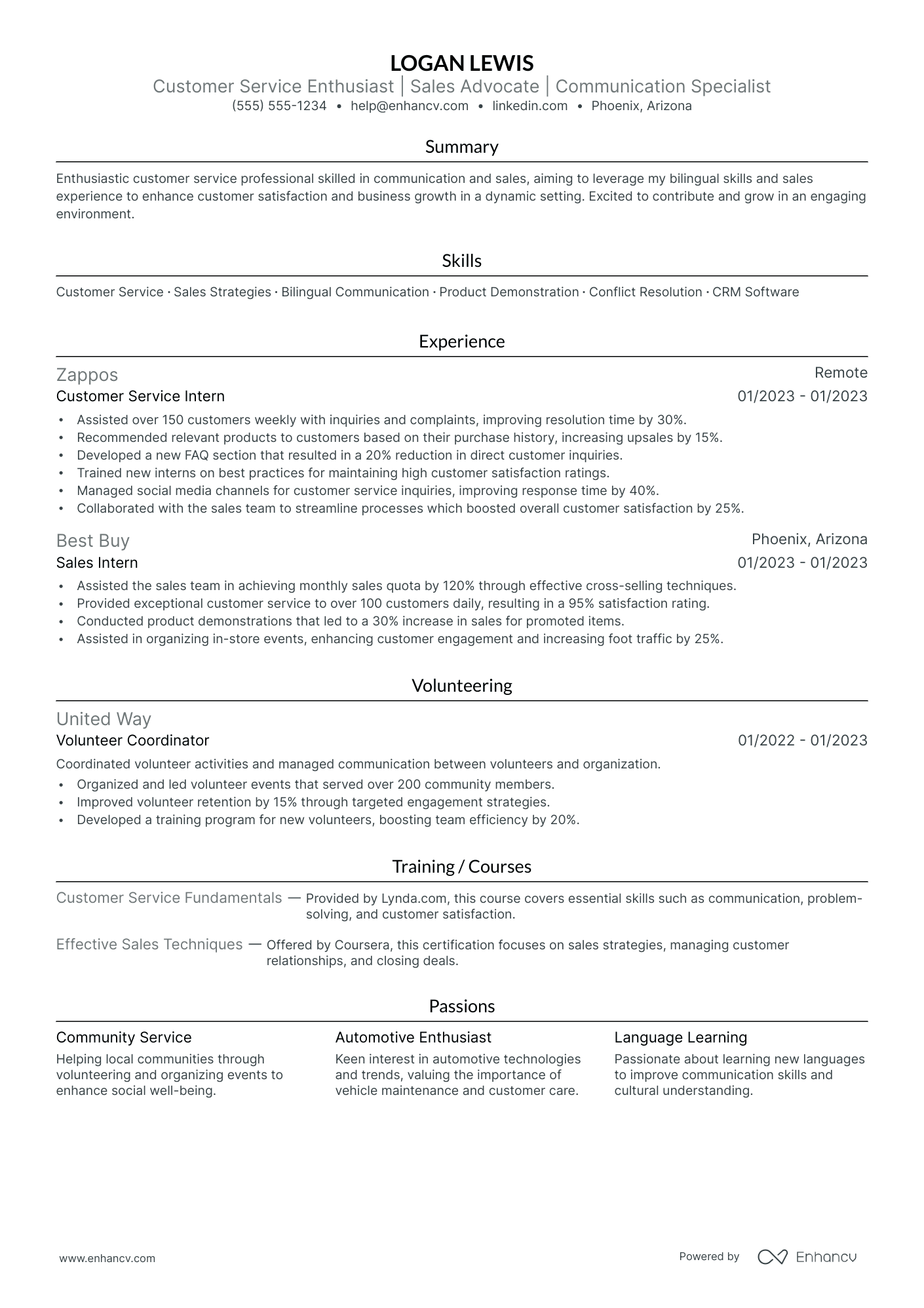 Entry-Level Service Advisor Resume Example Resume Example