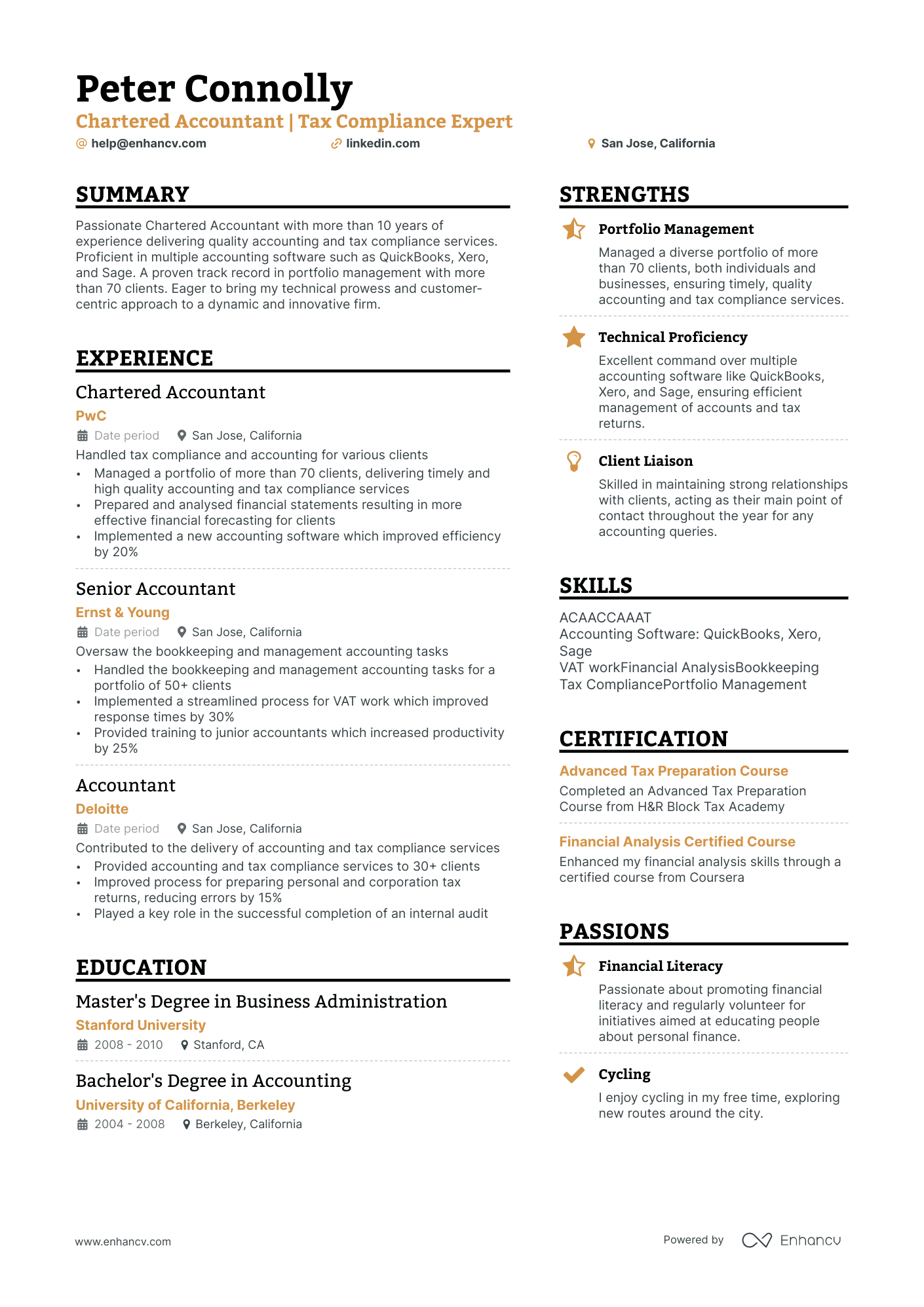 Senior Accountant resume example