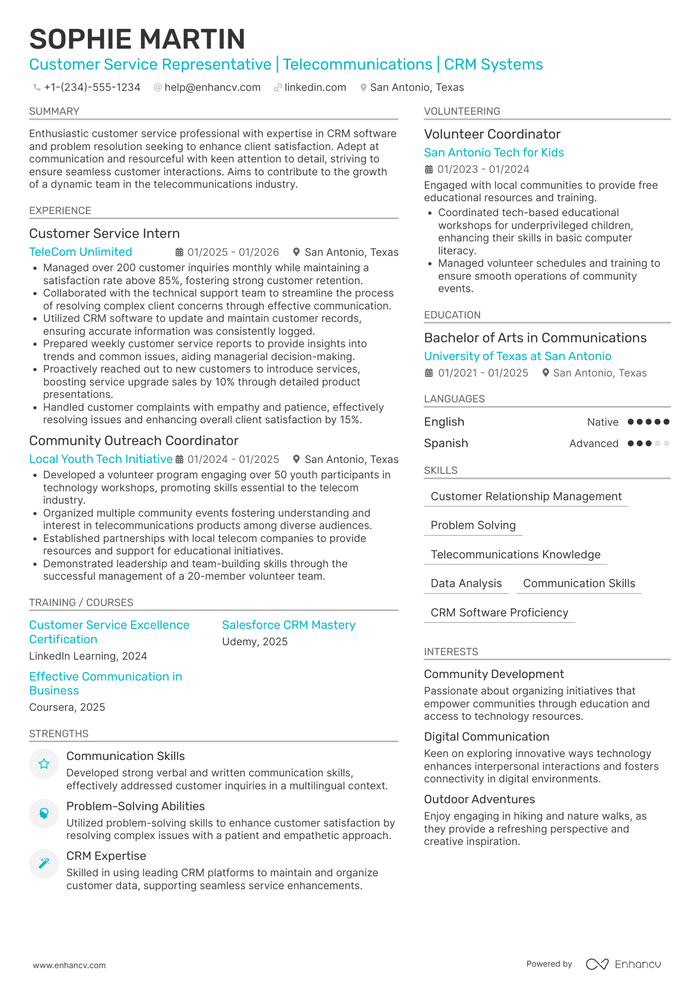 Entry Level Customer Service resume example