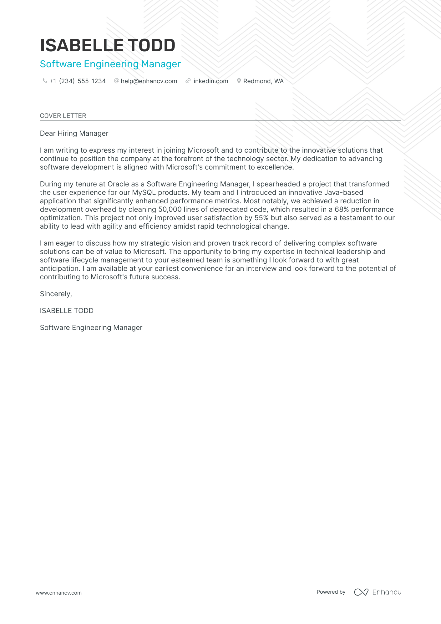 Microsoft cover letter