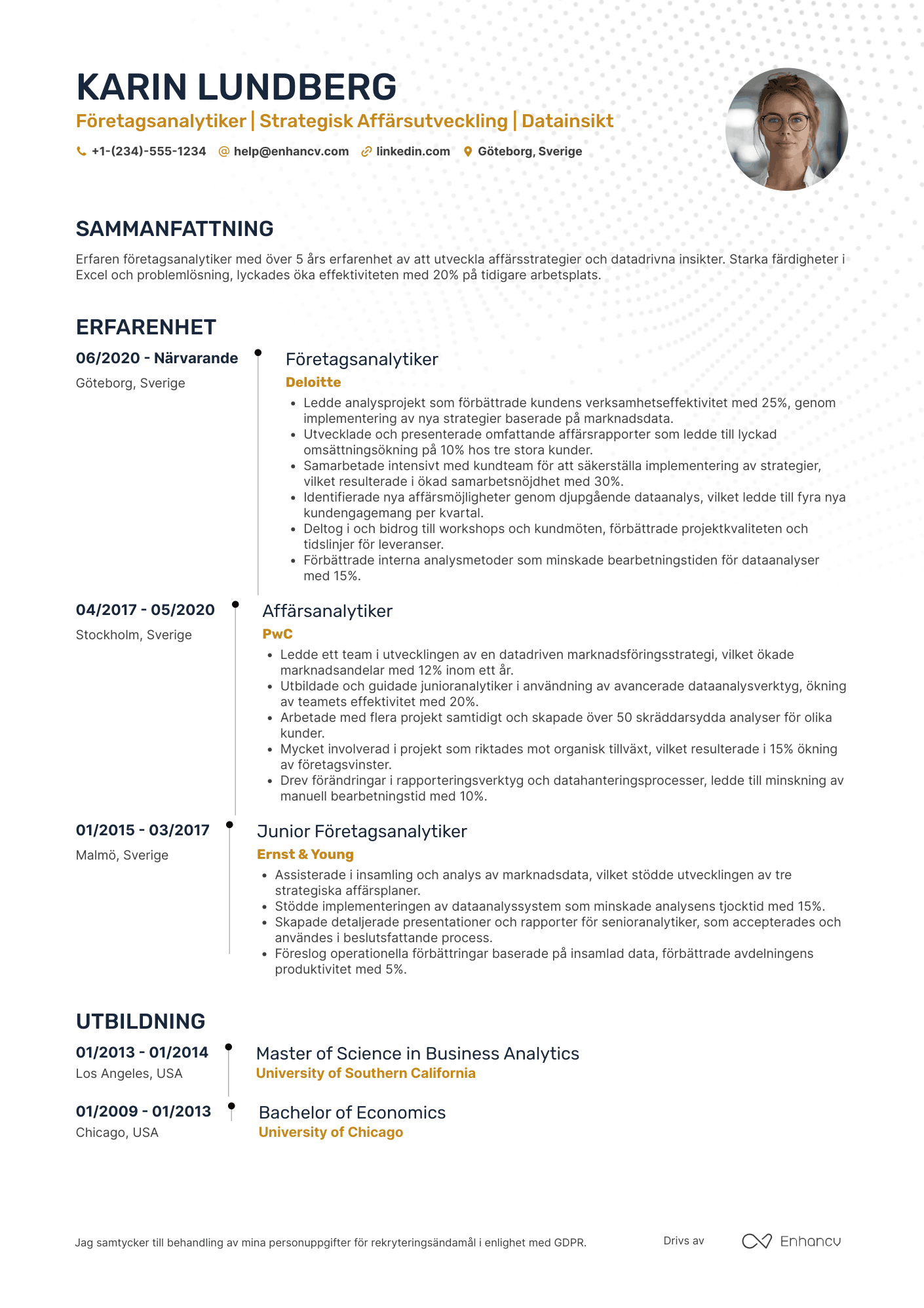 Företagsanalytiker CV