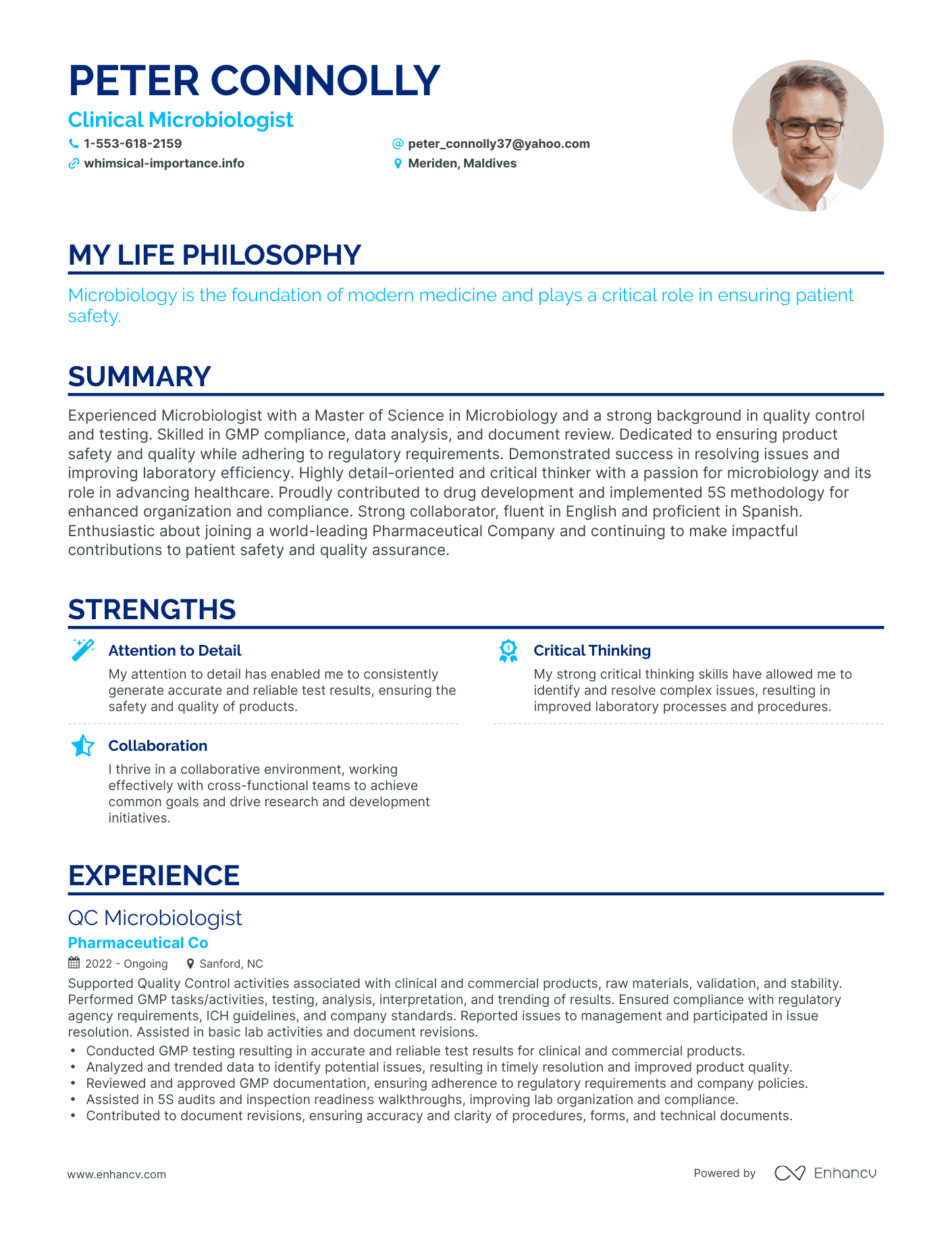 Creative Clinical Microbiologist Resume Example