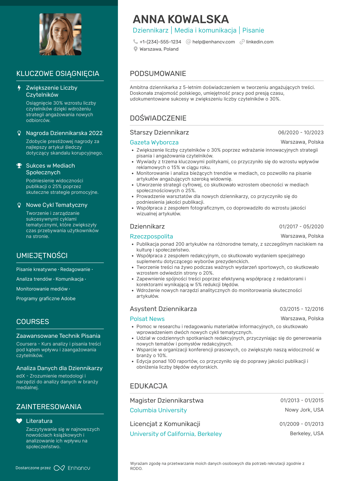 Dziennikarz CV