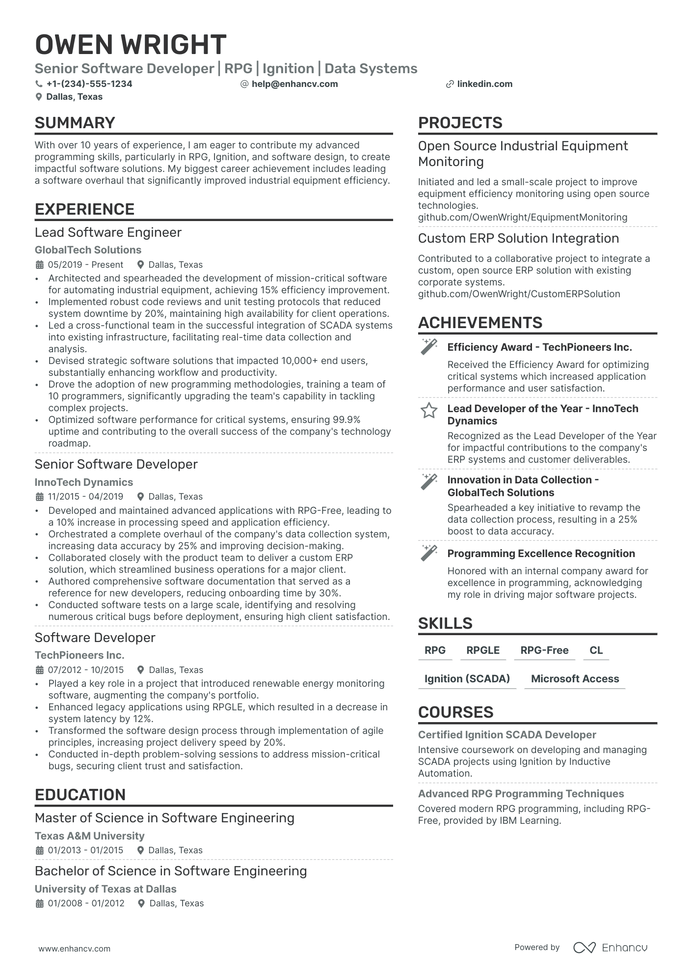 Software Analyst resume example
