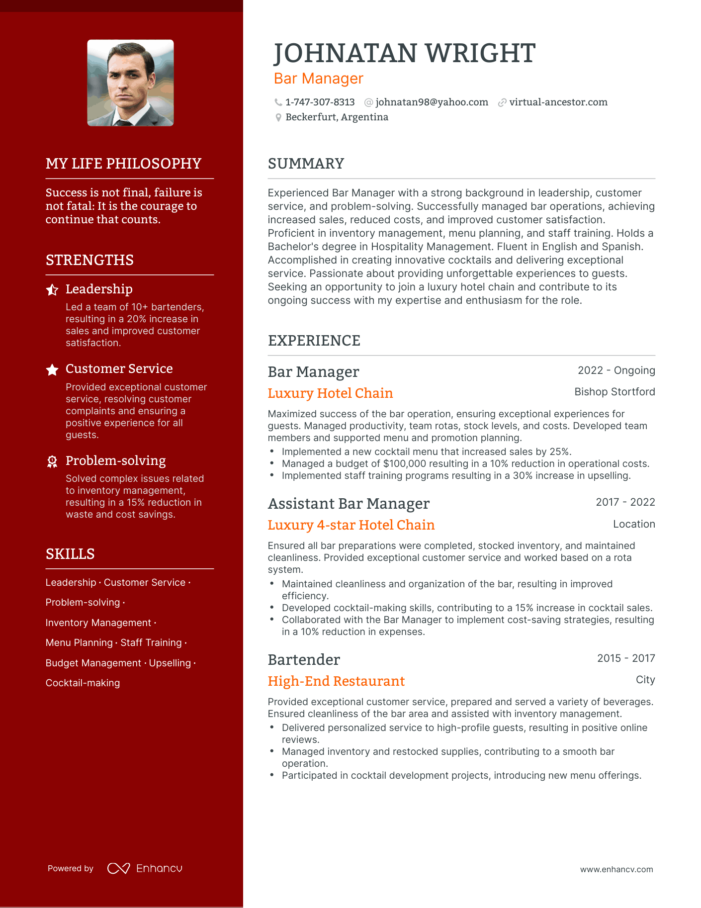 3 Successful Bar Manager Resume Examples And Writing Tips for 2024